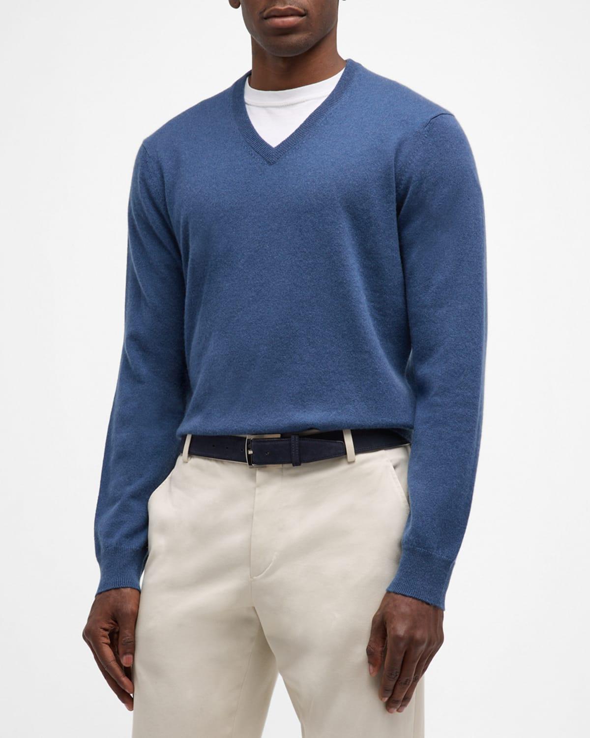 Mens Cashmere V-Neck Sweater Product Image