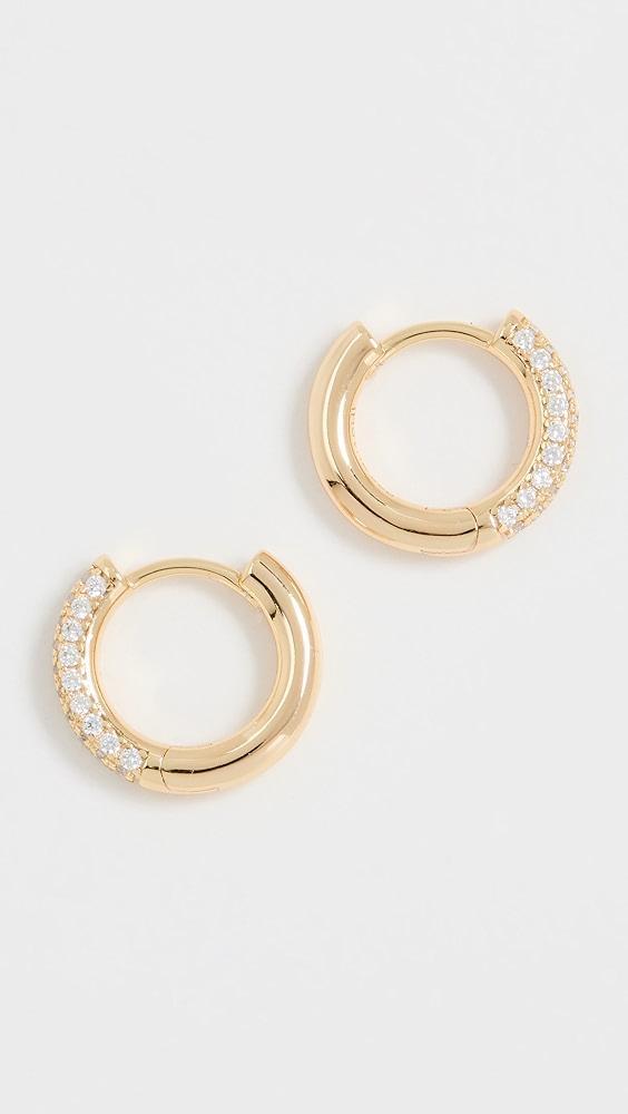 SHASHI 18k Pave Huggies | Shopbop Product Image