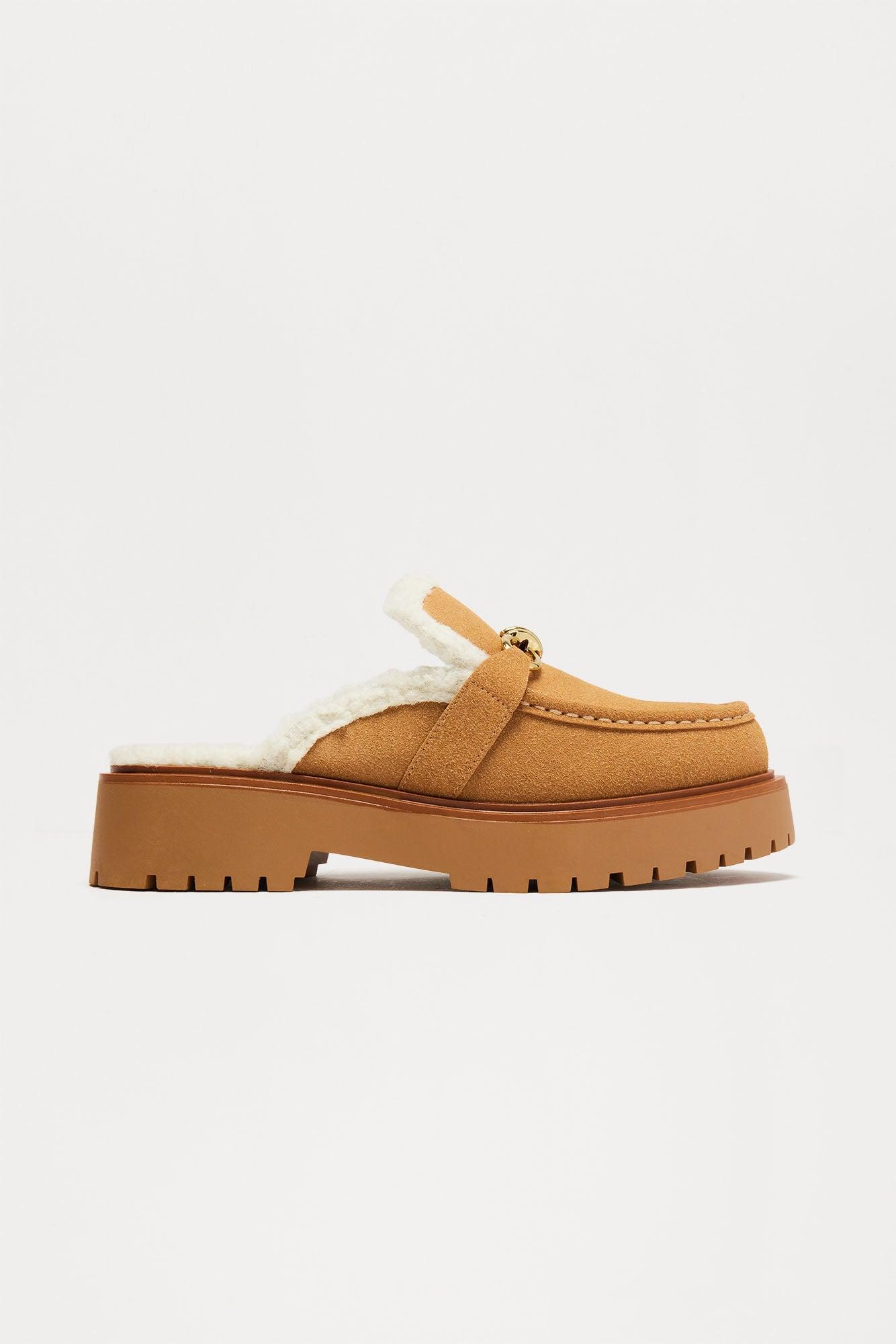 Clarke Platform Slippers - Tan Product Image