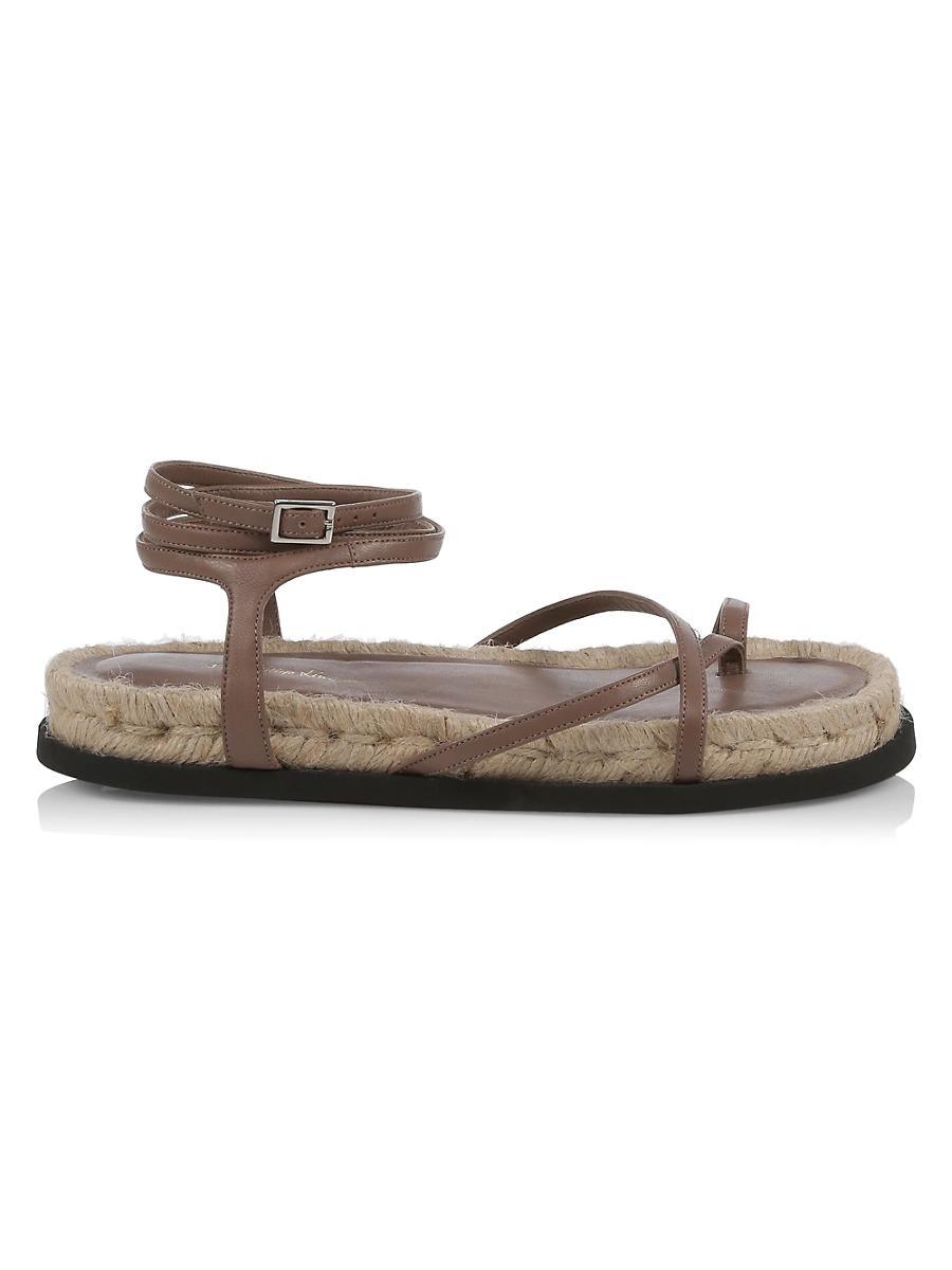 Womens Yasmine Ankle-Strap Leather Espadrille Sandals Product Image