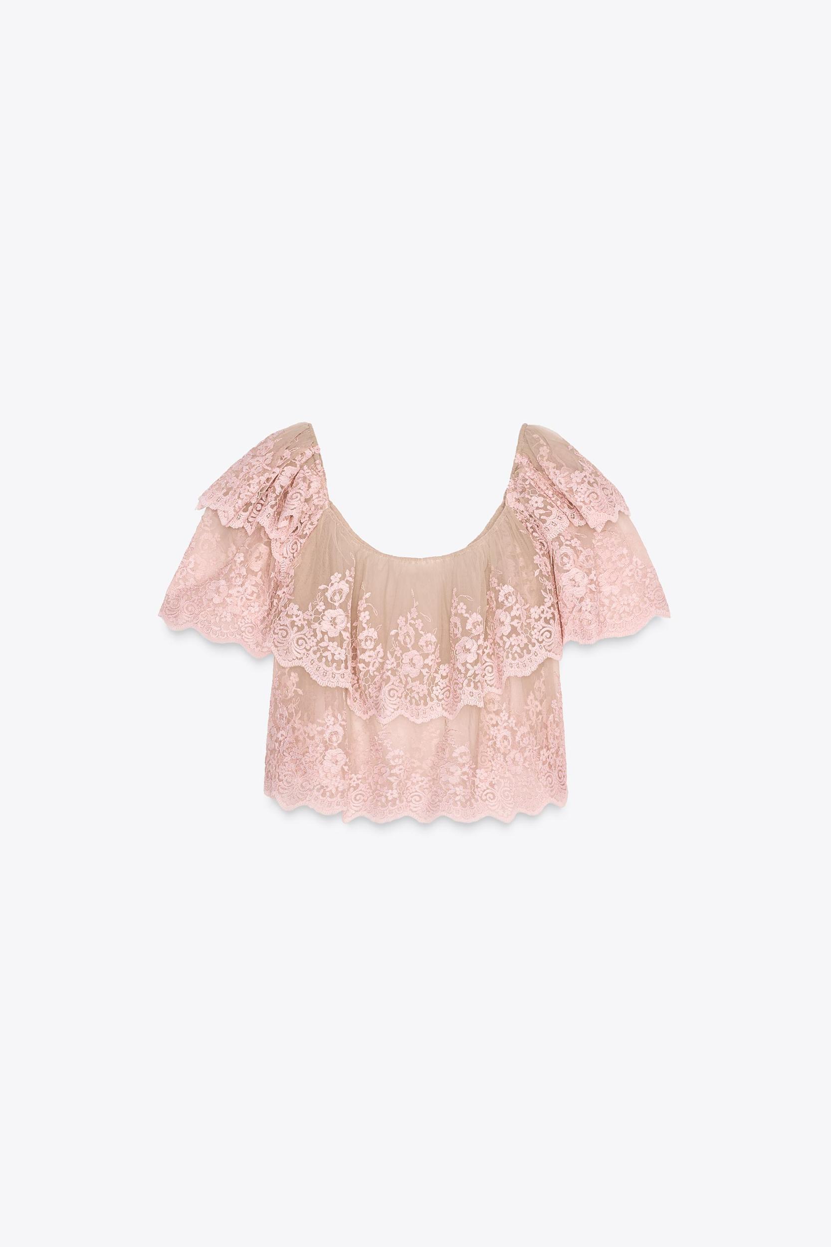 EMBROIDERED RUFFLED TOP Product Image