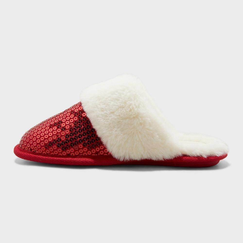 Women's Rae Sequin Scuff Slippers - Auden™ Red M Product Image