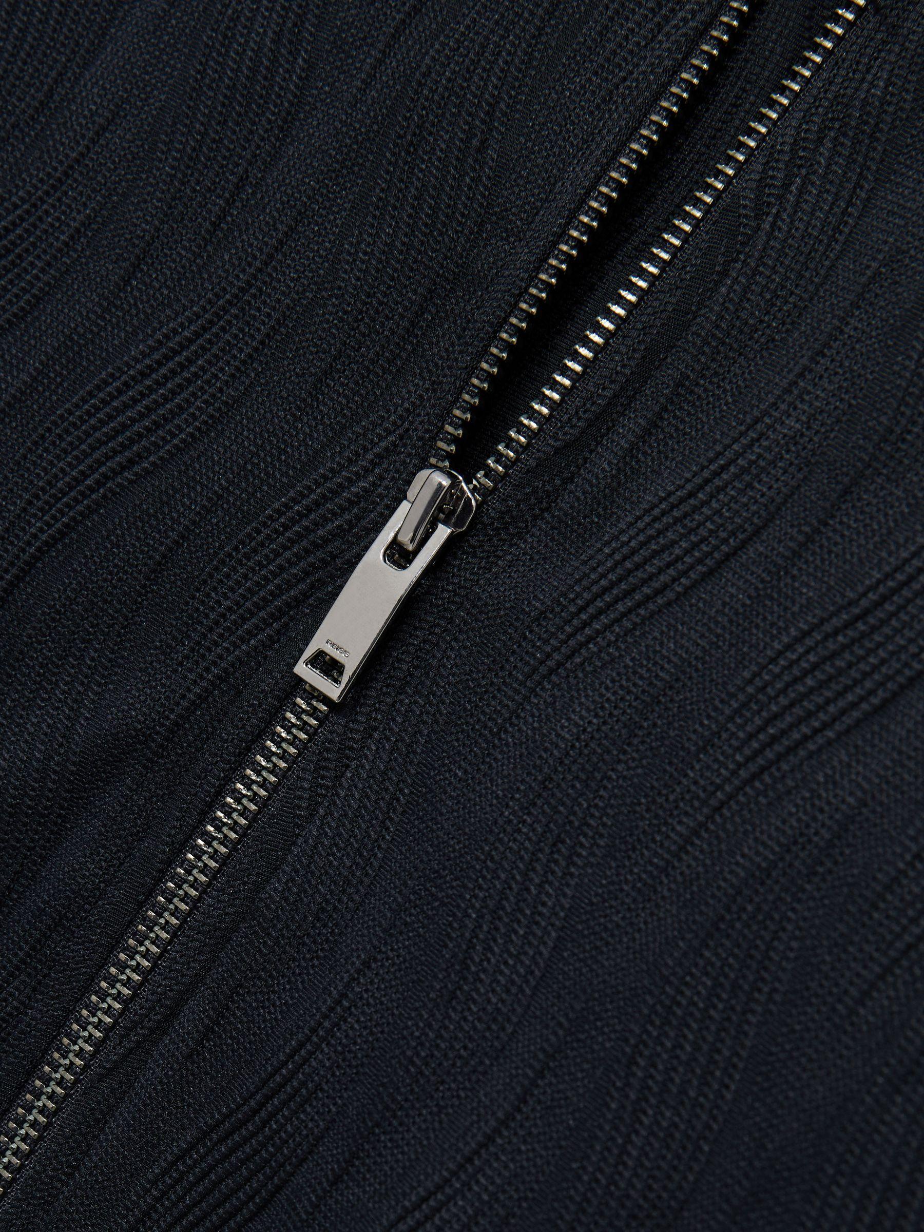 Wave-Jacquard Zip-Through Jacket in Navy Product Image