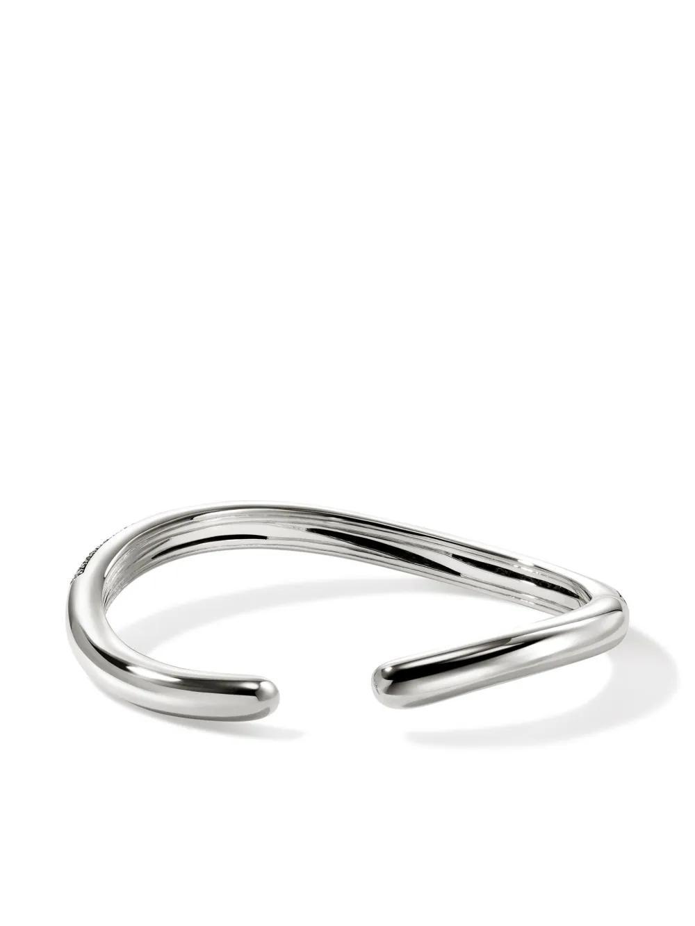 JOHN HARDY Surf Hinged Diamond Cuff Bracelet In Sterling Silver Product Image