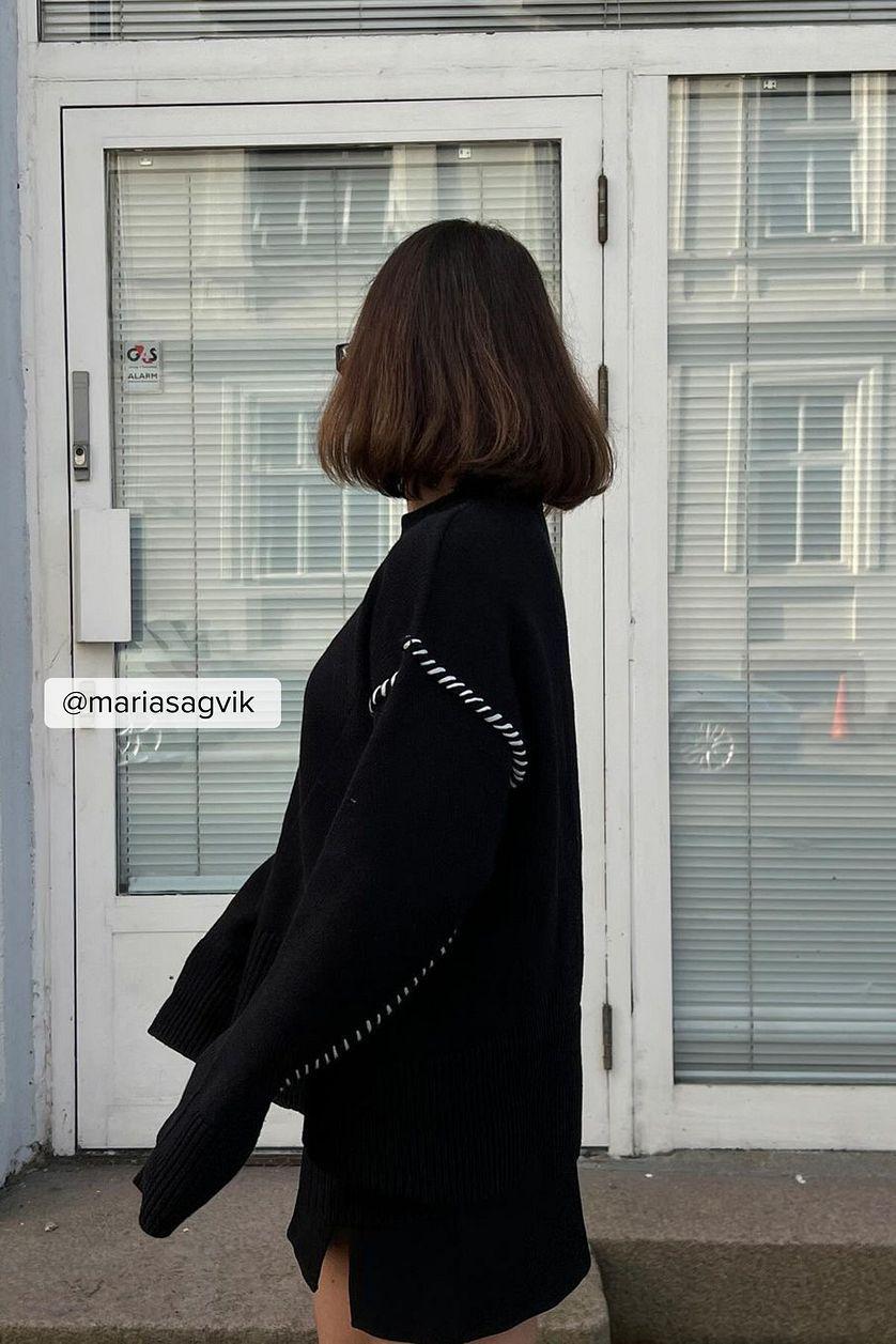 Oversized Stitch Detailed Knitted Sweater Product Image