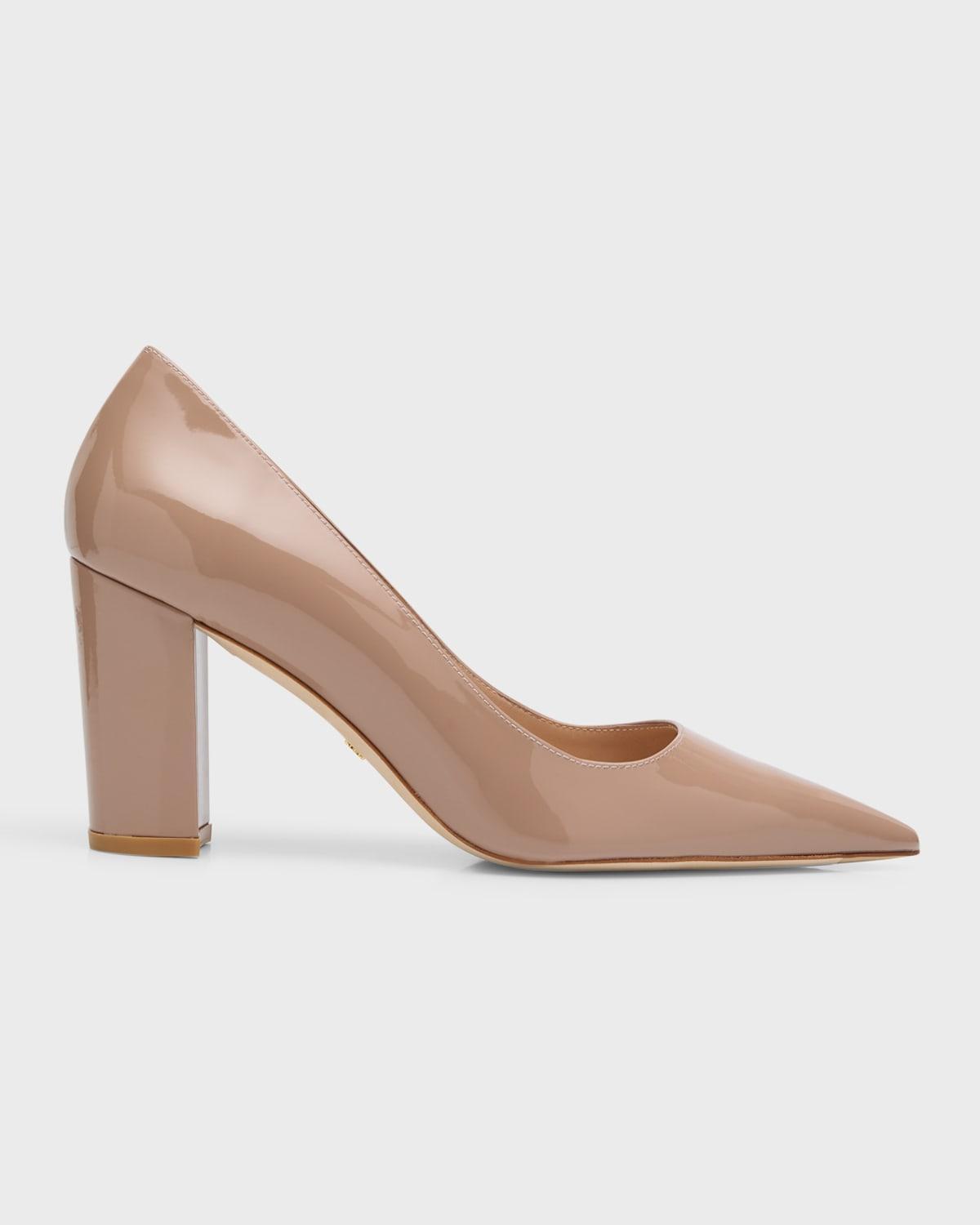 Womens Stuart 85MM Leather Block-Heel Pumps Product Image