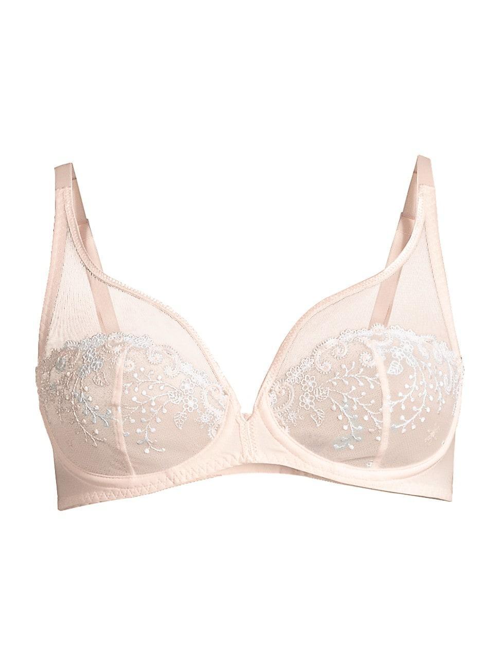 Delice Two-Part Full-Cup Sheer Plunge Bra Product Image