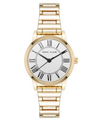 Anne Klein Womens Quartz Signature Round Roman Numeral Gold-Tone Alloy Metal Watch, 29mm - Gold-Tone Product Image