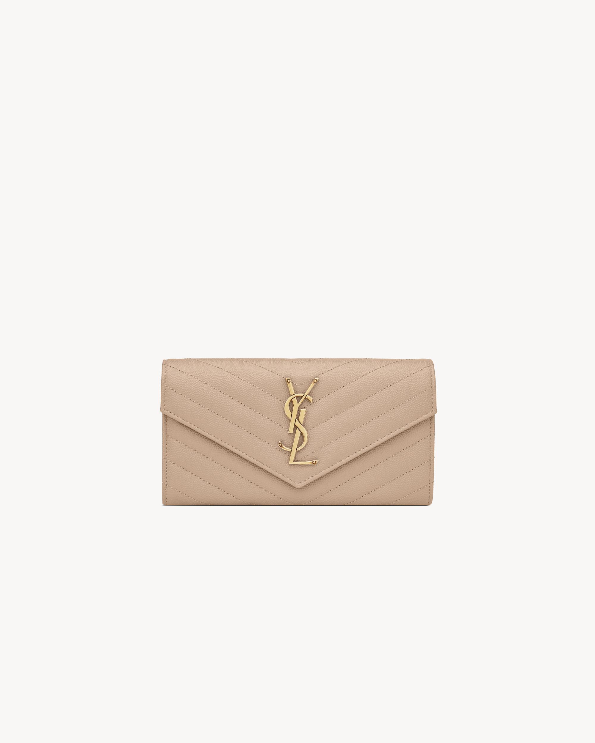 CASSANDRE MATELASSÉ LARGE FLAP WALLET IN GRAIN DE POUDRE LEATHER Product Image