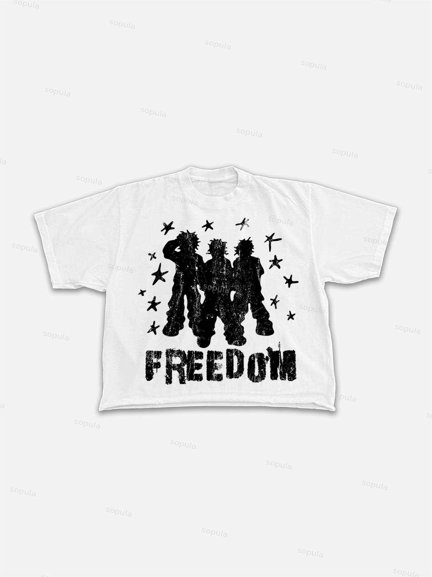 Freedom Street Abstract Graphic Cropped T-shirt Product Image