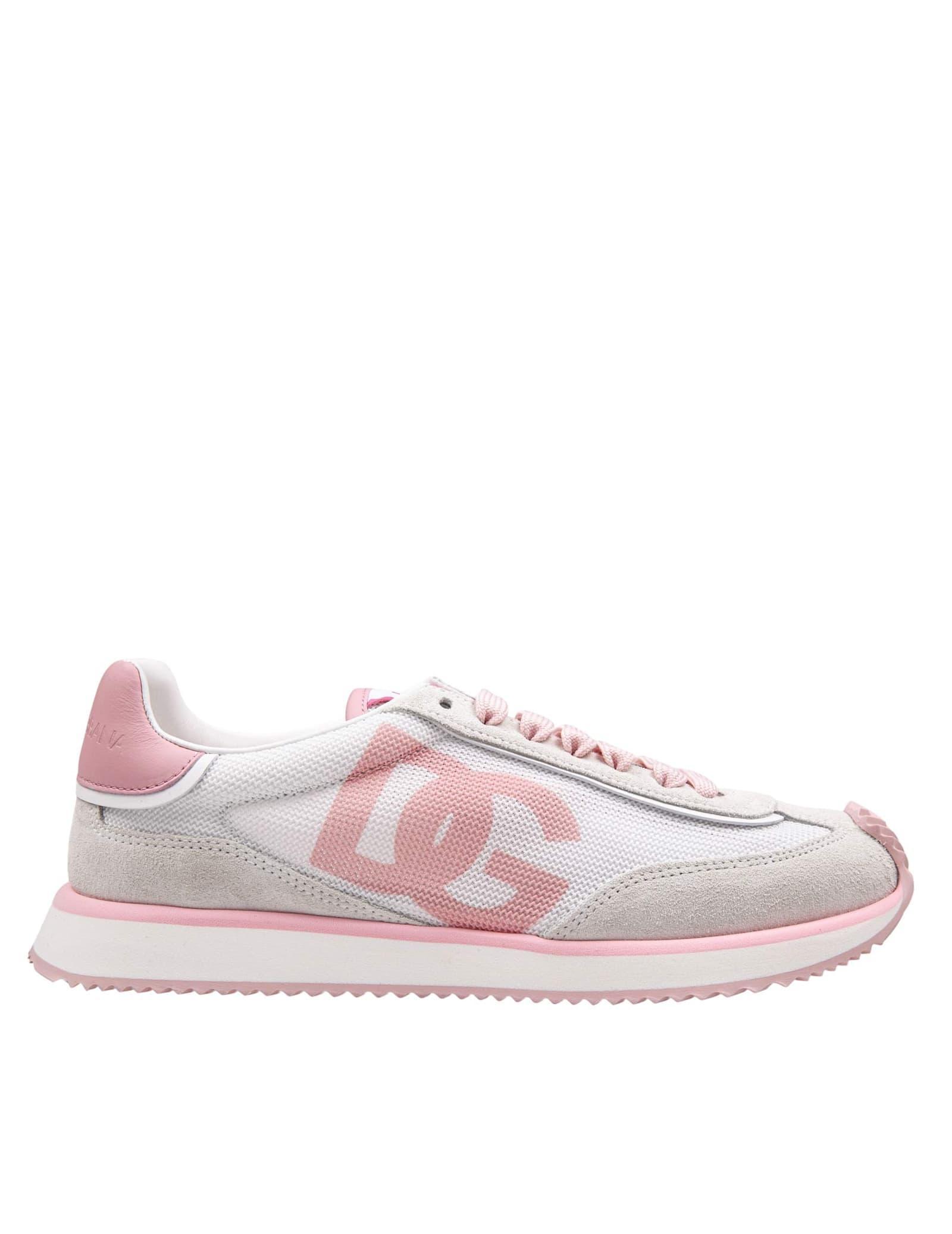 DOLCE & GABBANA Dg Cushion Mixed-material Sneakers In Pink Product Image