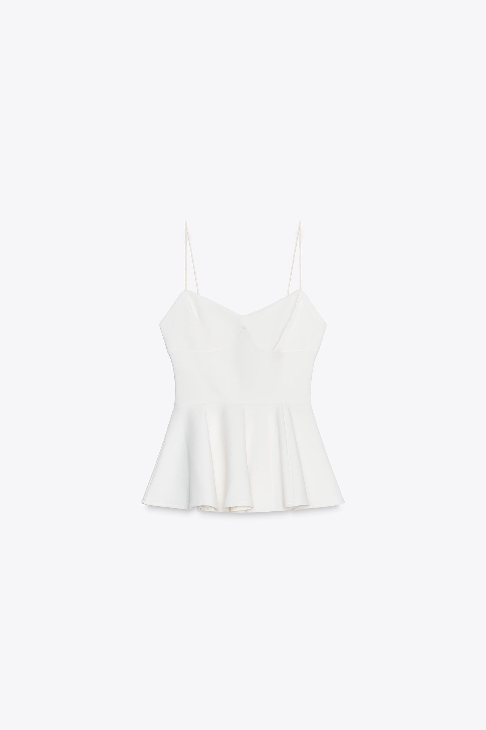 INTERLOCK PEPLUM STRAPPY TOP Product Image