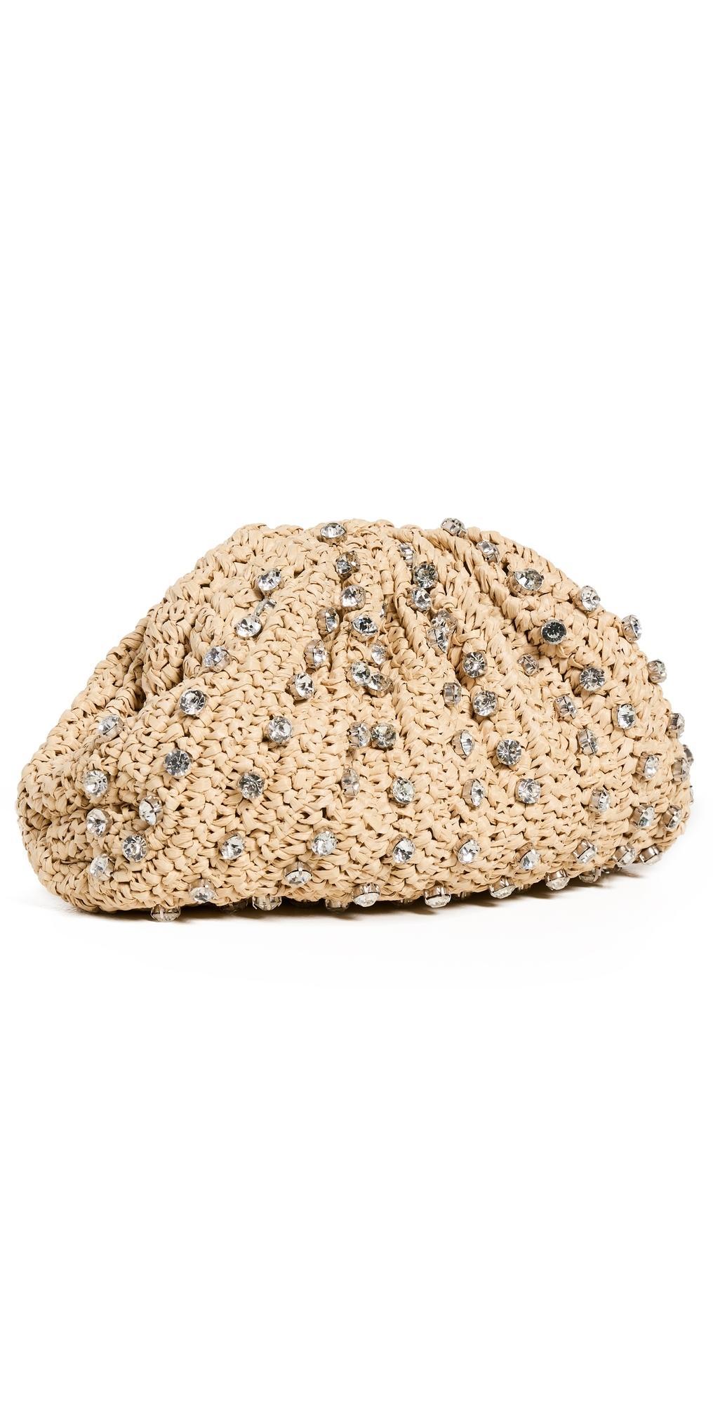 Womens Bailey Crystal-Embellished Raffia Bag Product Image