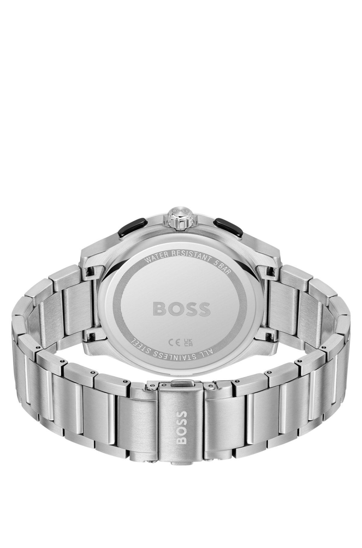 Stainless-steel chronograph watch with transparent dial Product Image