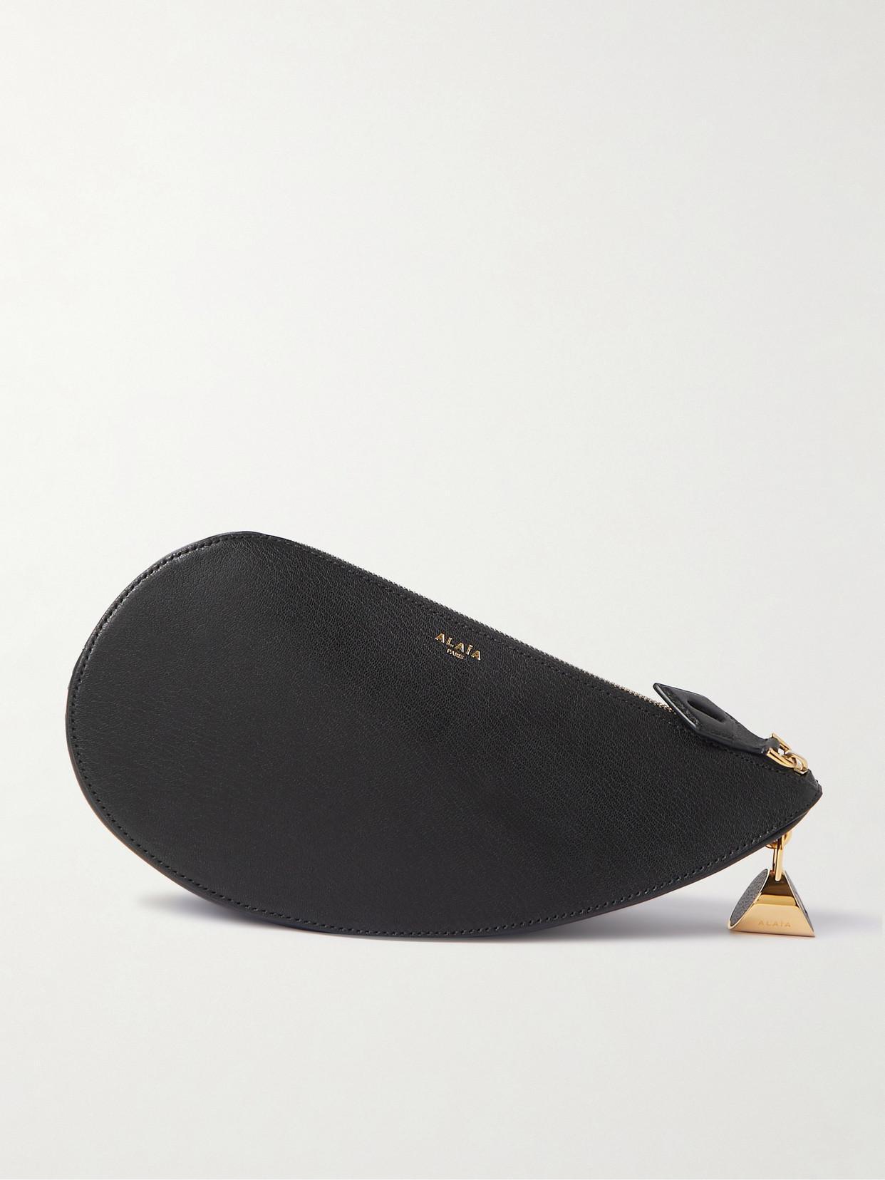 ALAÏA Le Demi-caur Leather Clutch In Noir Product Image