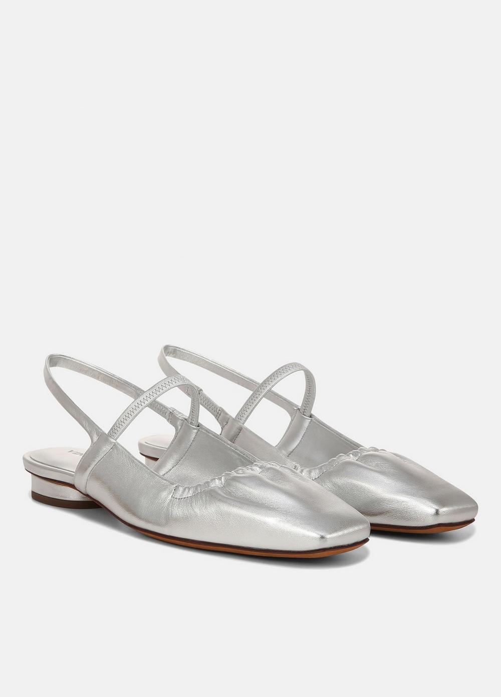 Venice Metallic Leather Slingback Flat Product Image