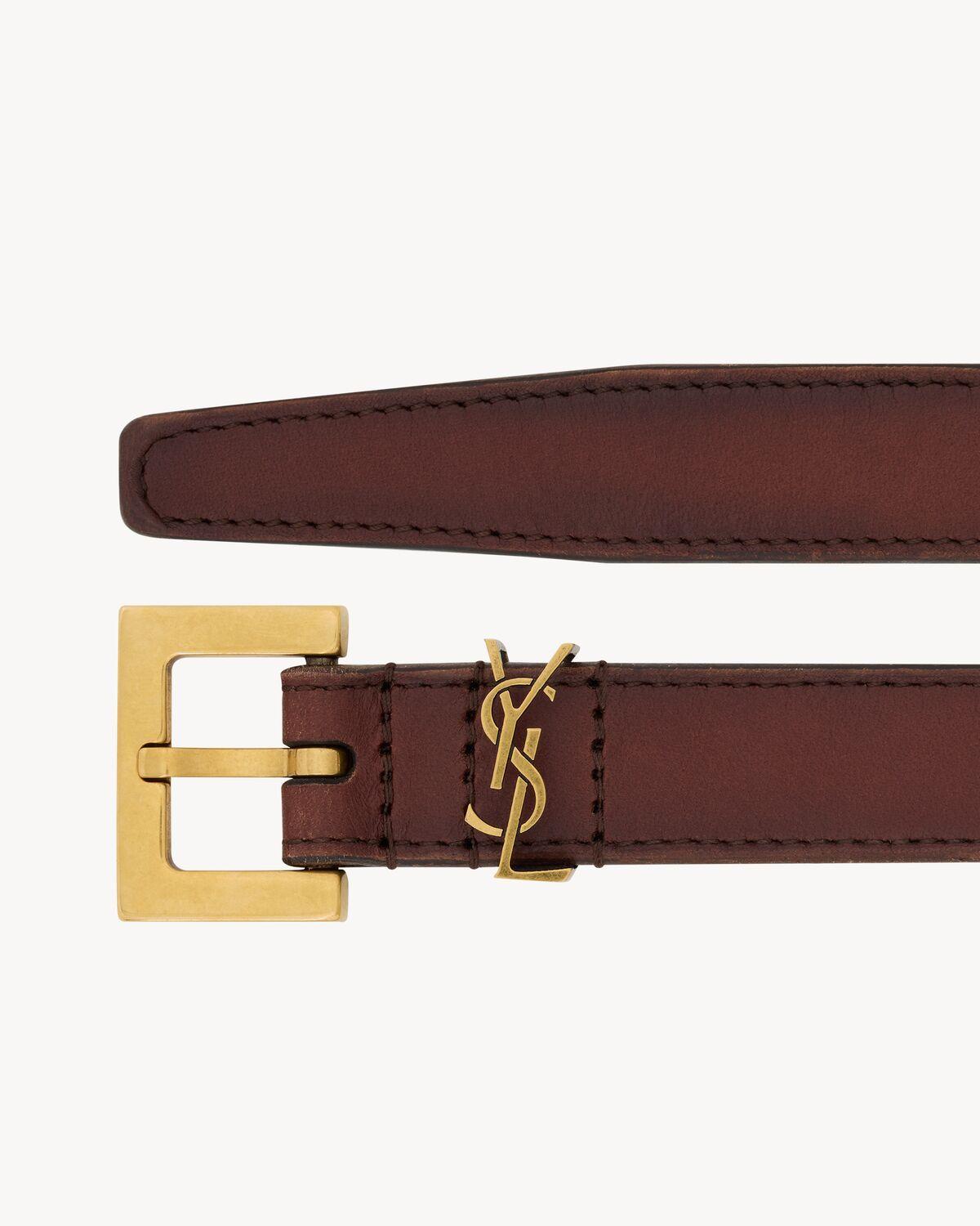 CASSANDRE thin belt in vegetable-tanned leather | Saint Laurent | YSL.com Product Image