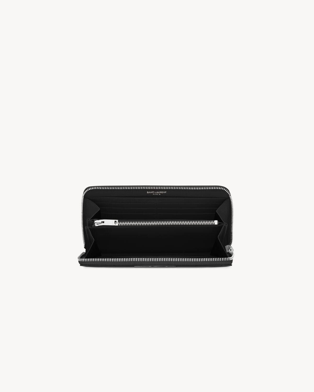 CASSANDRE MATELASSÉ ZIP AROUND WALLET IN GRAIN DE POUDRE LEATHER | Saint Laurent | YSL.com Product Image