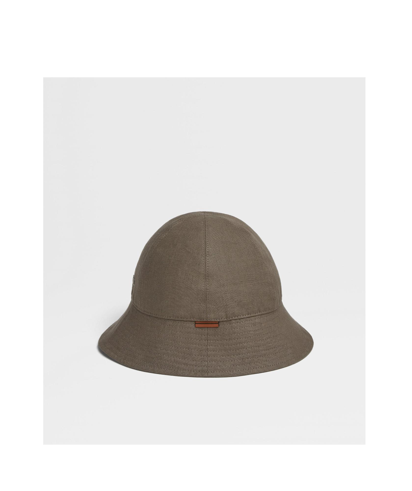 ZEGNA Oasi Linen Bucket Hat In Green Product Image