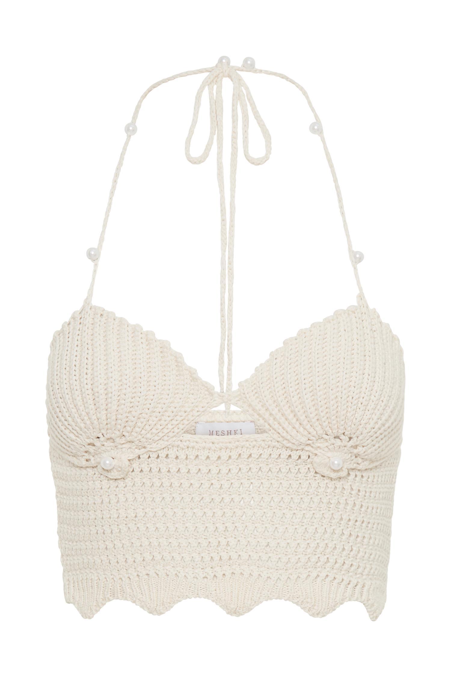 Kira Shell Cup Knit Top - Buttercream Product Image