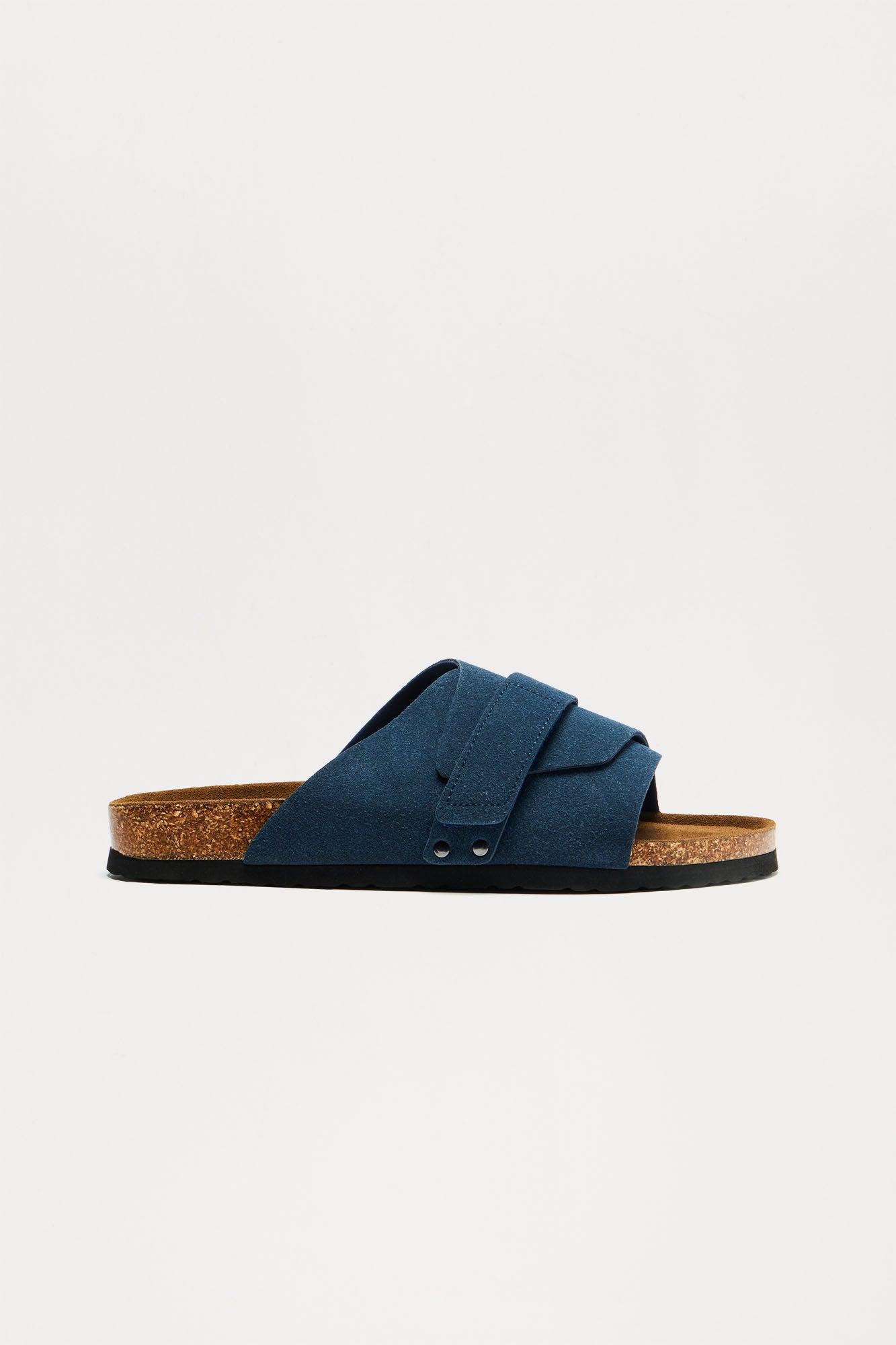 Champagne Beach Slides - Navy Product Image