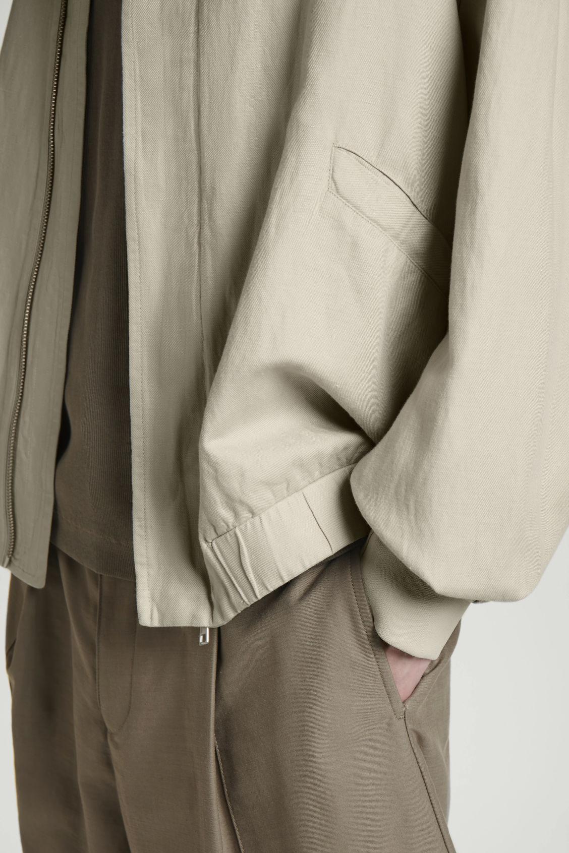 LINEN BOMBER JACKET Product Image