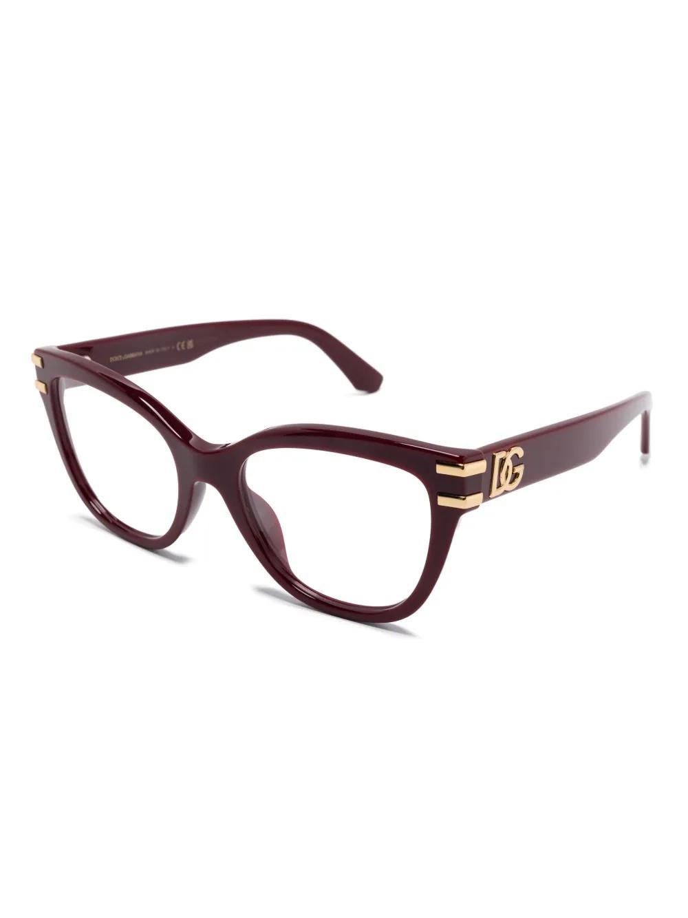 DOLCE & GABBANA Cat-eye-brille In Burgundy Product Image