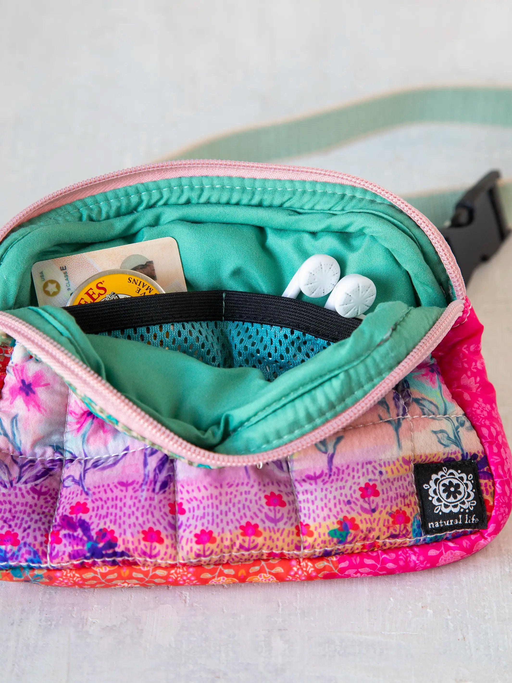 Everyday Puffy Fanny Pack - Pink Watercolor Patchwork Product Image