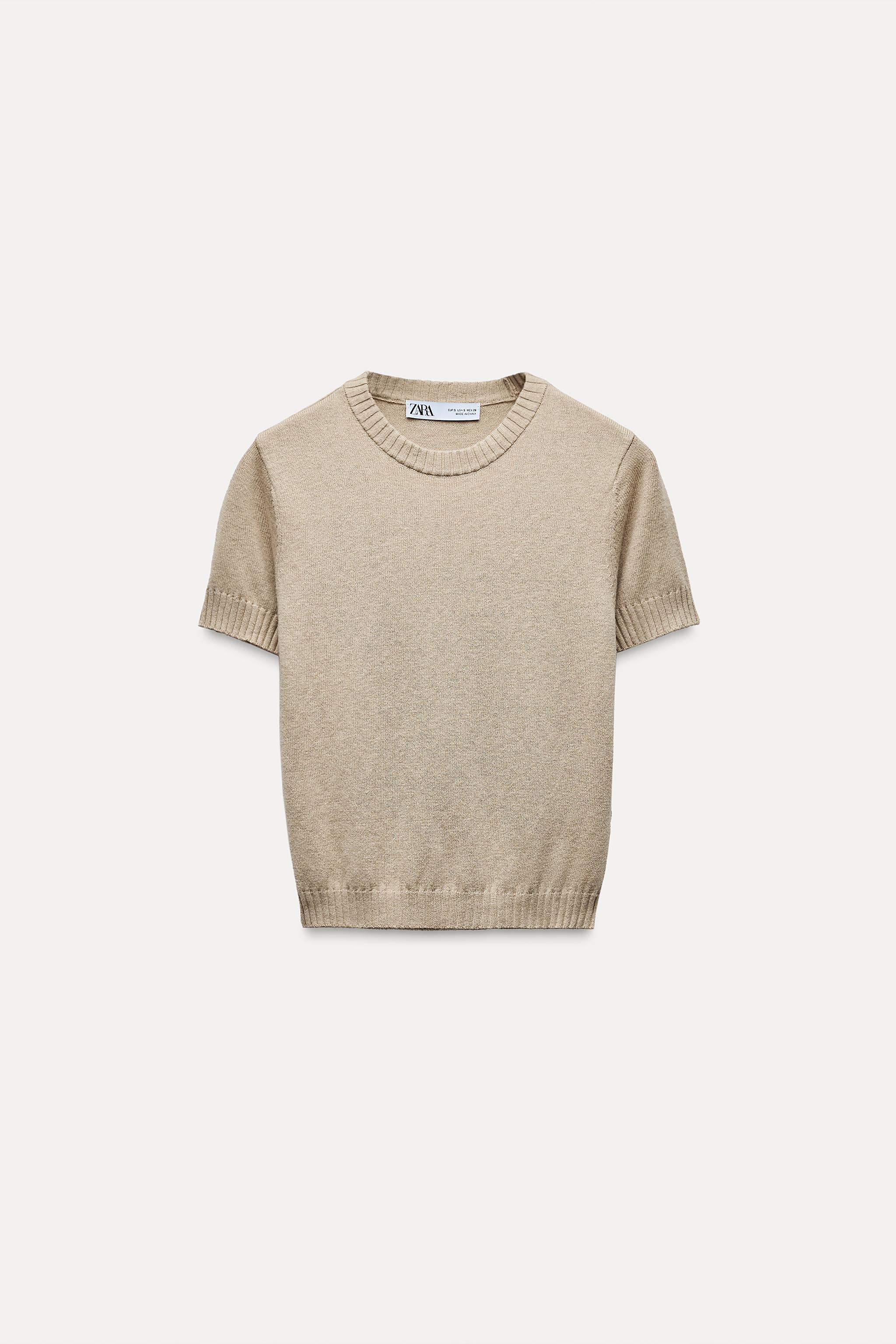 PLAIN KNIT BASIC SHORT SLEEVE TOP Product Image