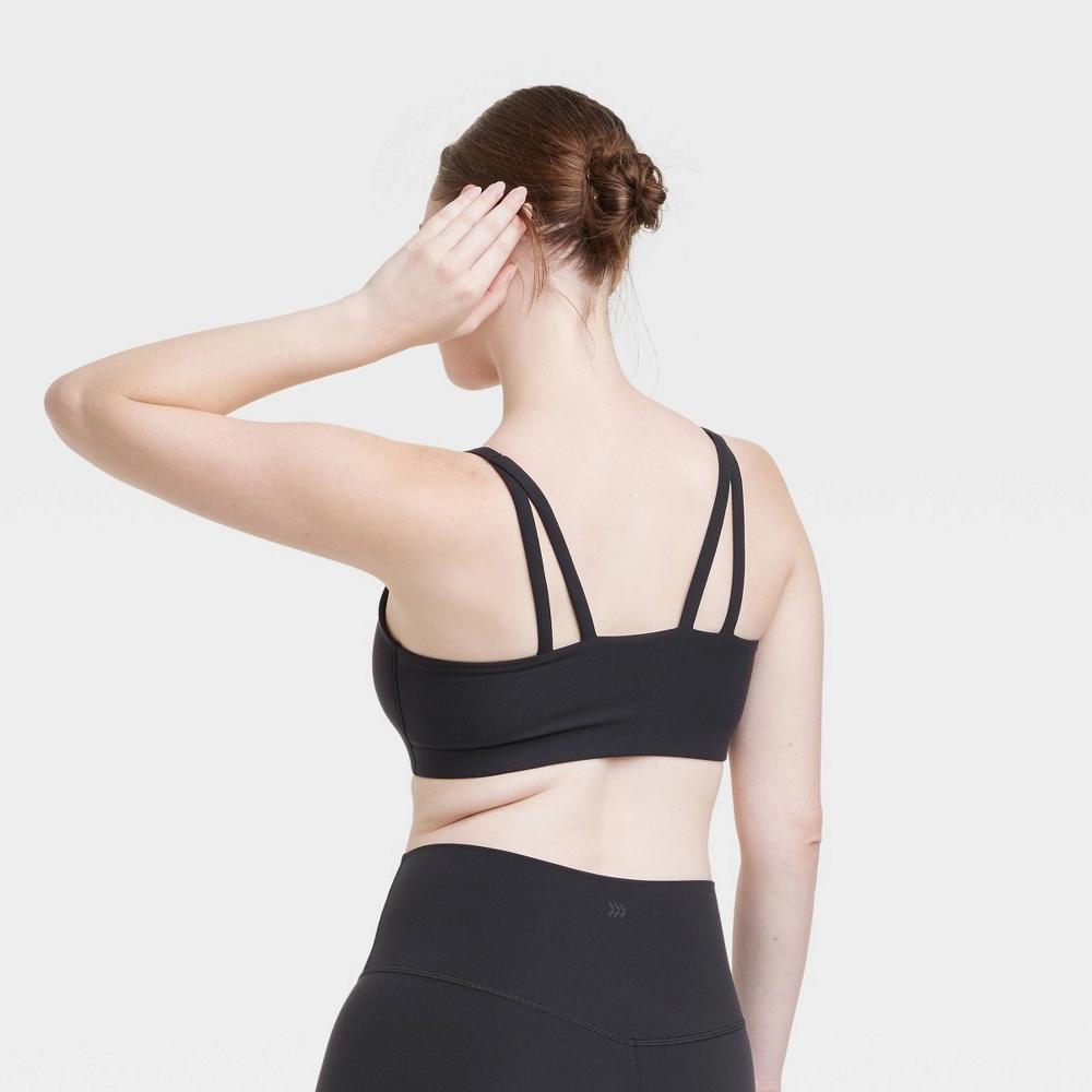 Womens Everyday Soft Light Support Strappy Sports Bra - All In Motion Black XS Product Image