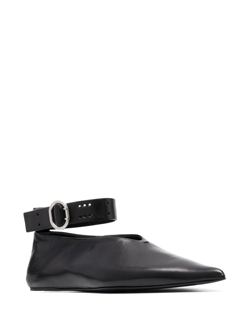 JIL SANDER 10mm Leather Ballerina Flats In Black Product Image