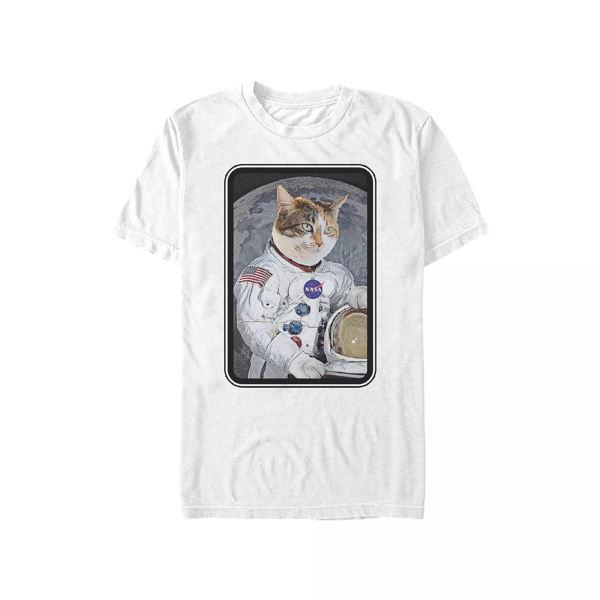 Men's Nasa Astronaut Cat Graphic Tee, Size: Medium, White Product Image