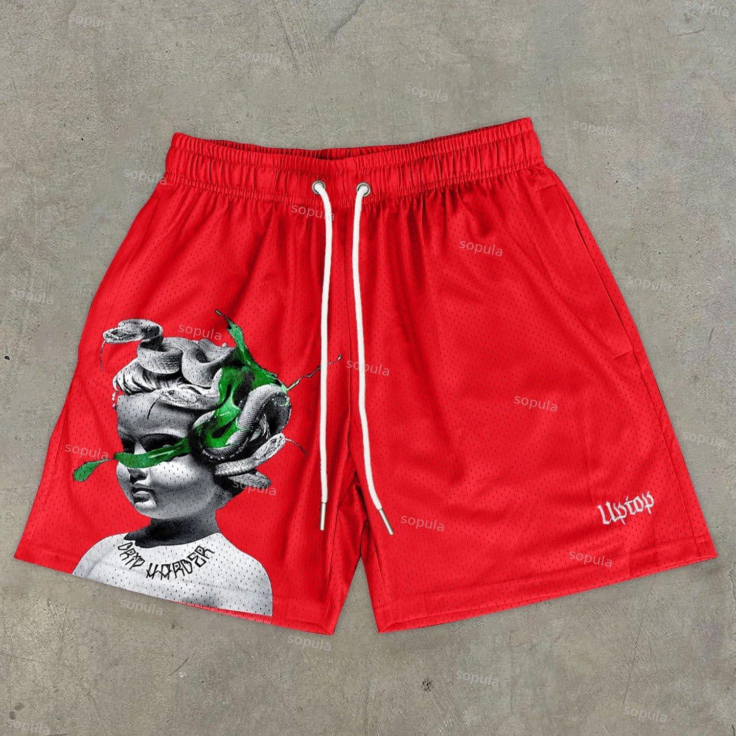 Art Boy Print Graphic Men's Mesh Shorts Product Image