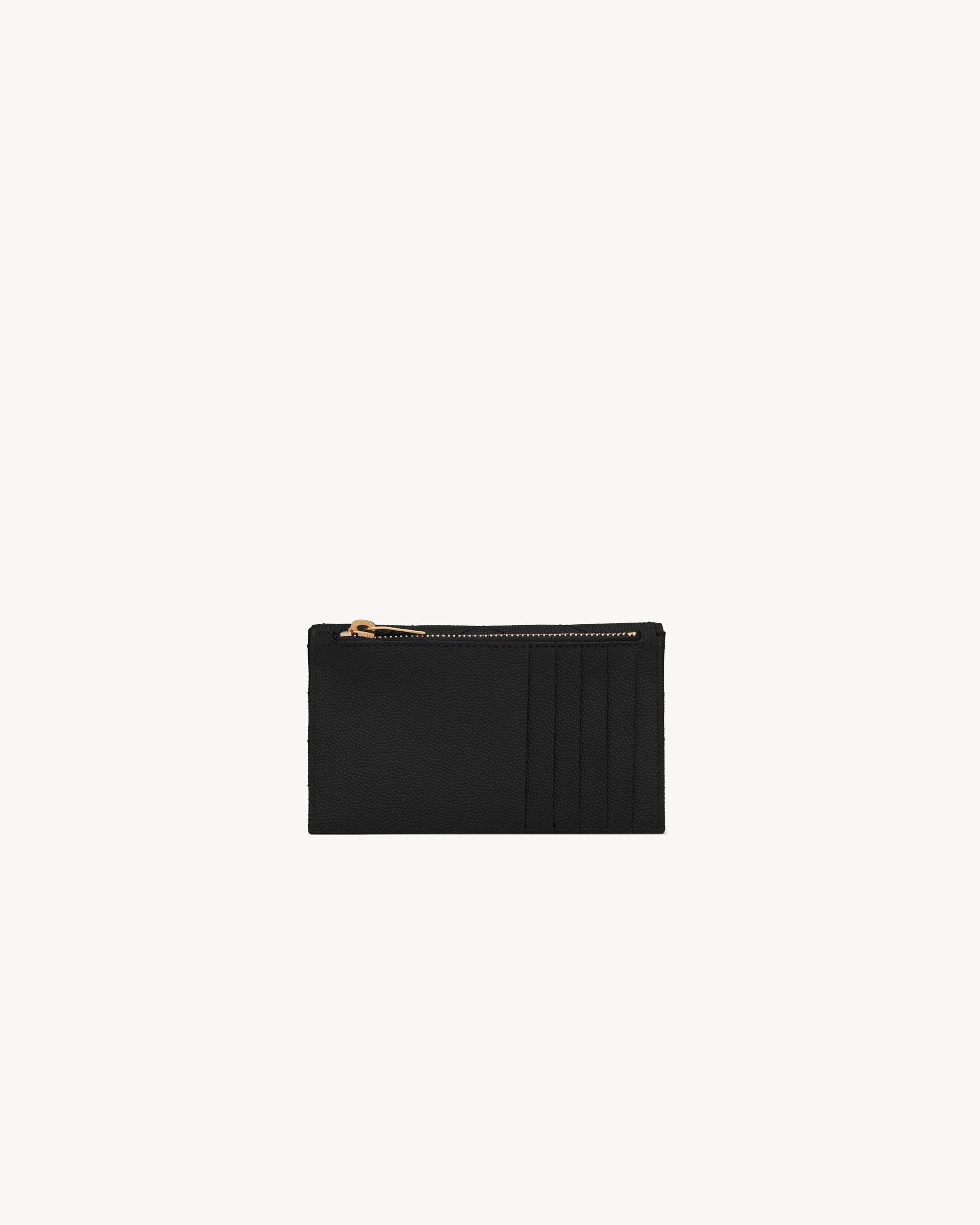 TINY CASSANDRE FRAGMENTS ZIPPED CARD CASE IN GRAINED LEATHER Product Image