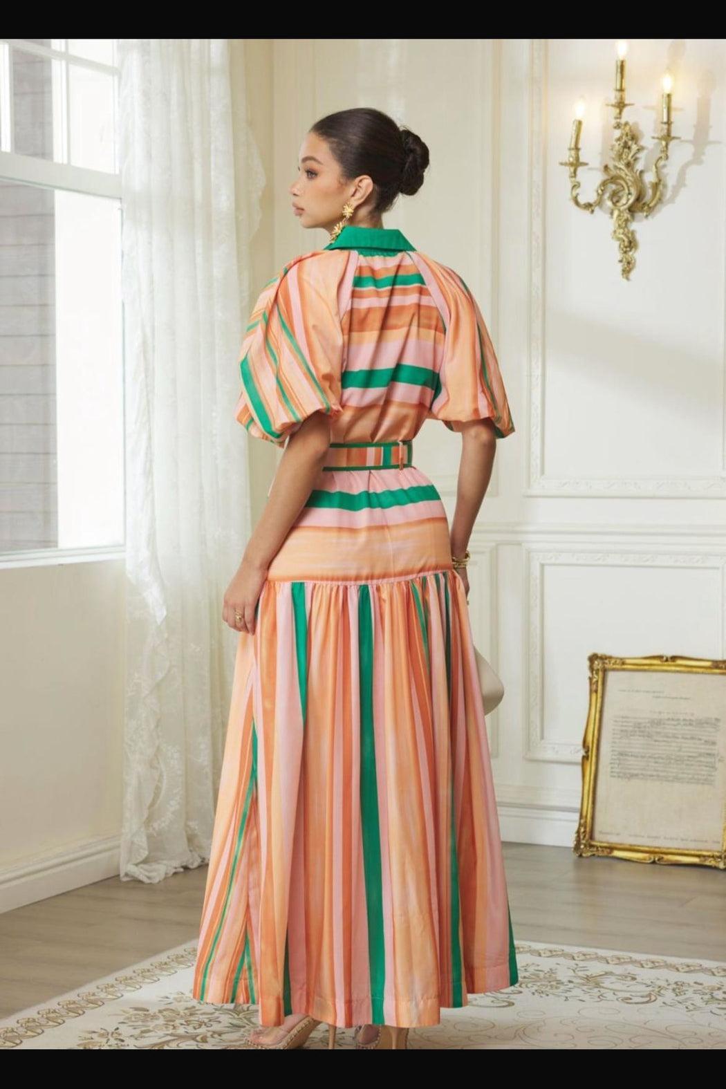 Multicolored Stripe Dress Product Image