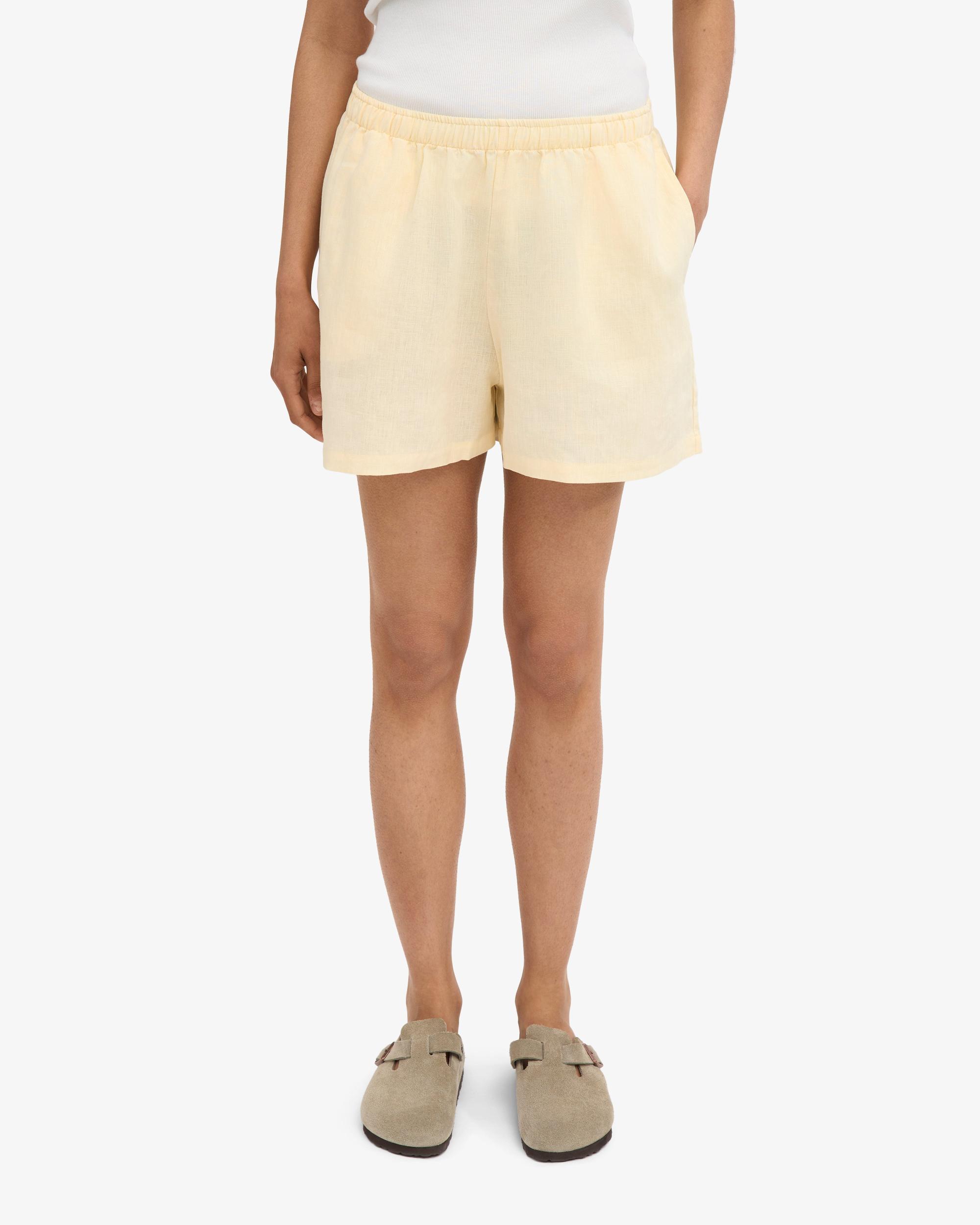 Linen Shorts - Petrol Blue Product Image