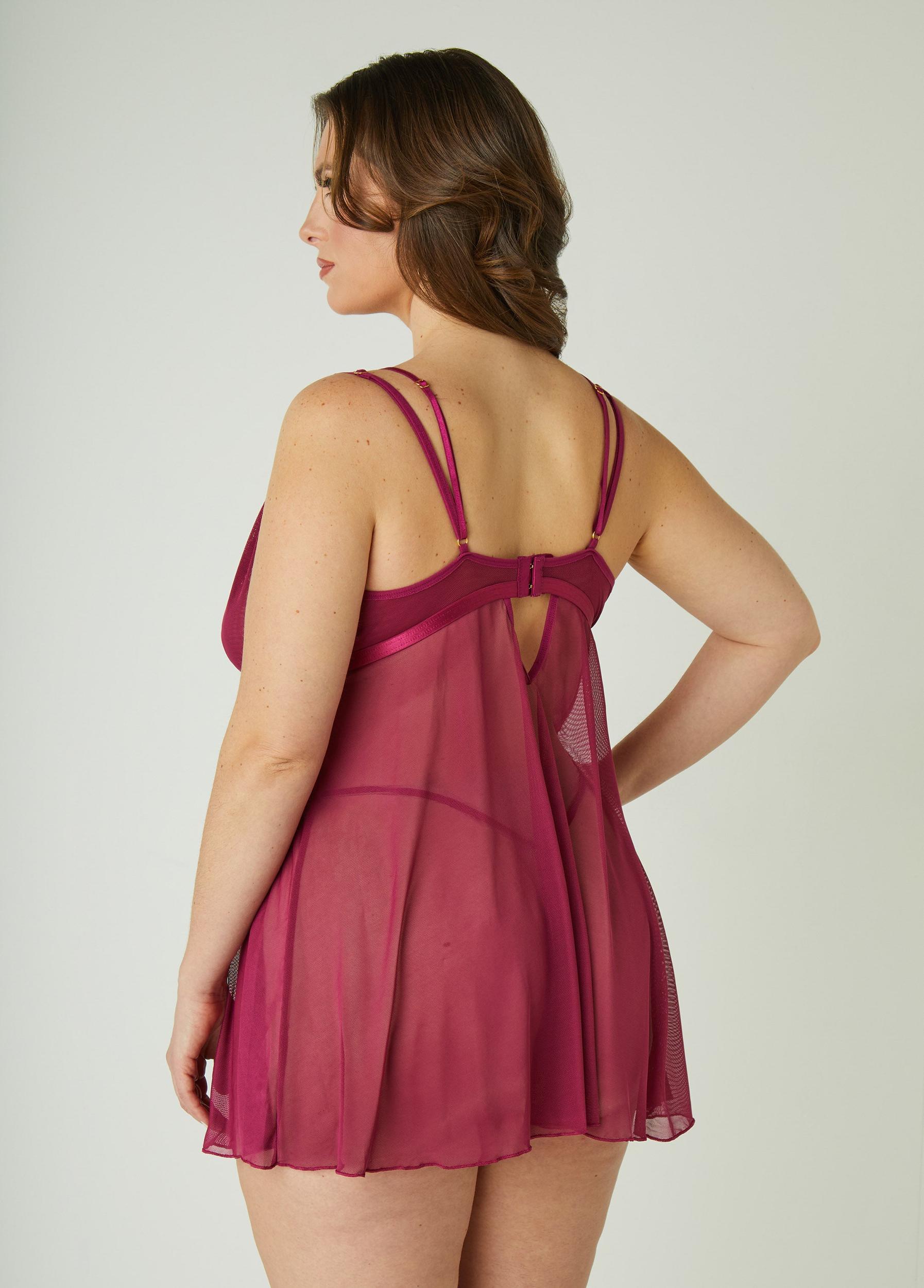 Caged Mesh And Lace Babydoll Set Product Image