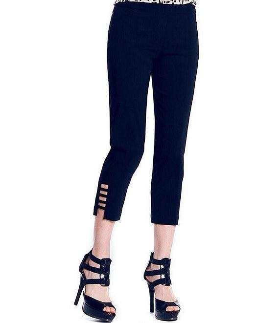 Slimsation® by Multiples Straight Ladder Hem Pull-On Twill Crop Pants Product Image