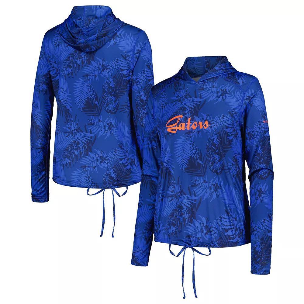 Women's Columbia Royal Florida Gators Summerdry Printed Long Sleeve Hoodie T-Shirt,  Product Image
