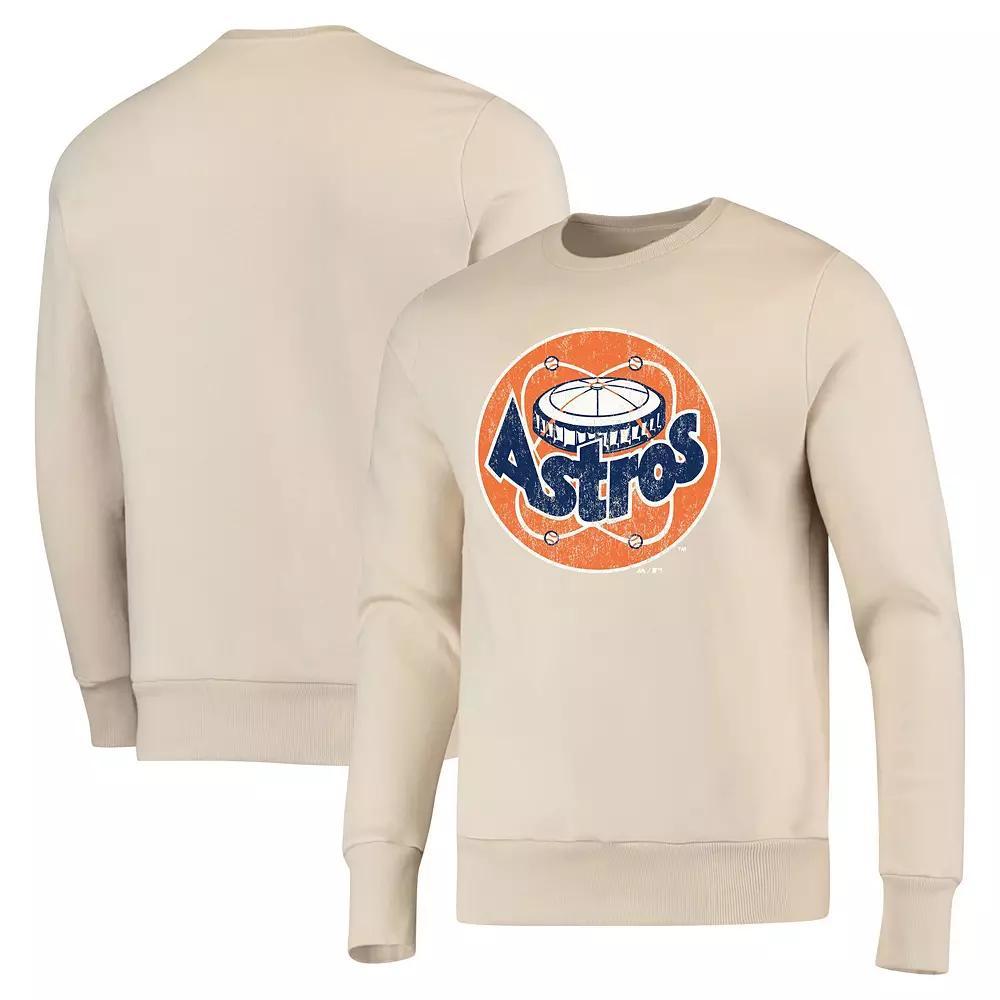 Men's Majestic Threads Oatmeal Houston Astros Fleece Pullover Sweatshirt, Size: XL, Team Product Image