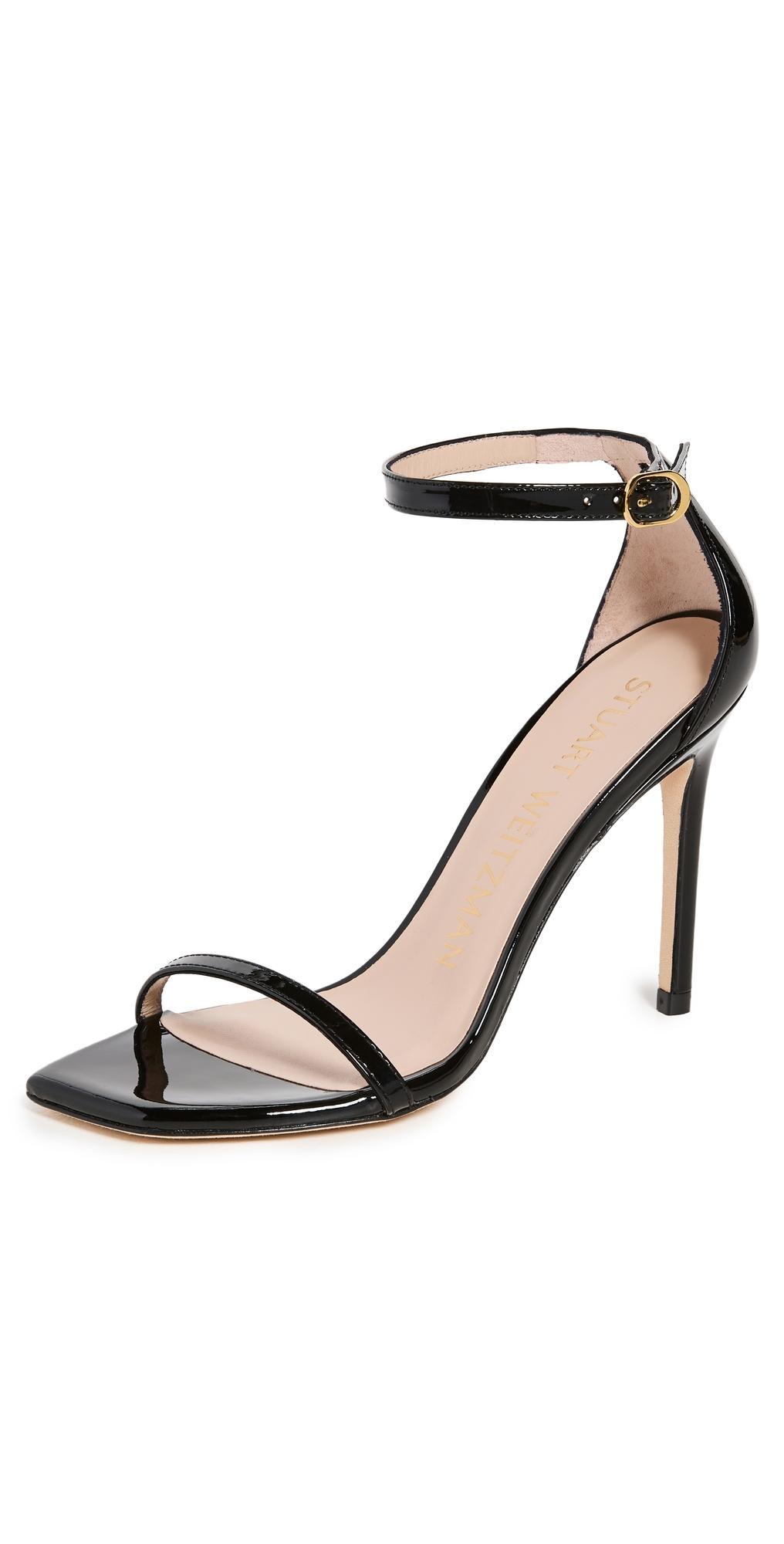 Womens Nudistcurve Patent Leather Ankle-Strap Stiletto Sandals Product Image