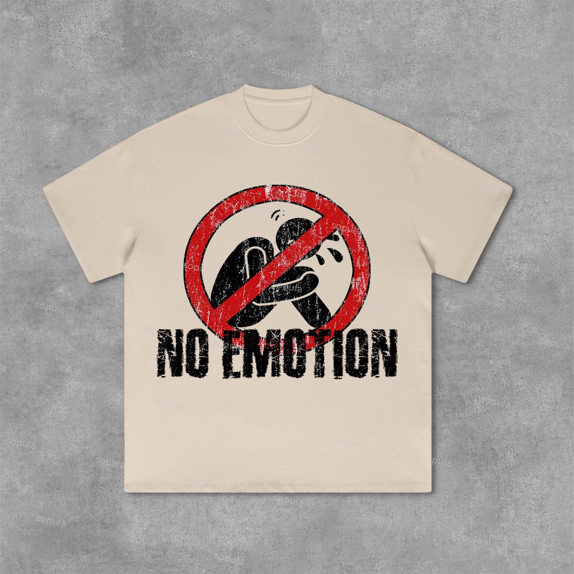 Sopula No Emotion Graphics Print Cotton T-Shirt Product Image