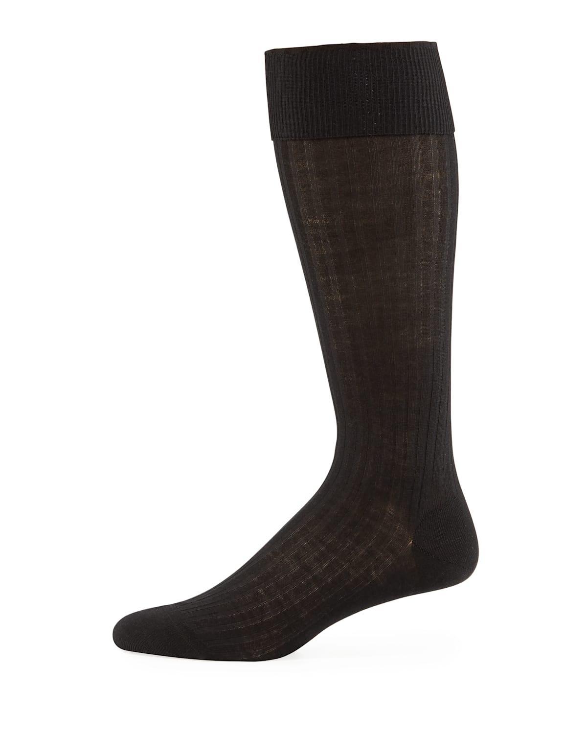 Mens Laburnum Over-the-Calf Ribbed Merino Wool Socks, Size M Product Image