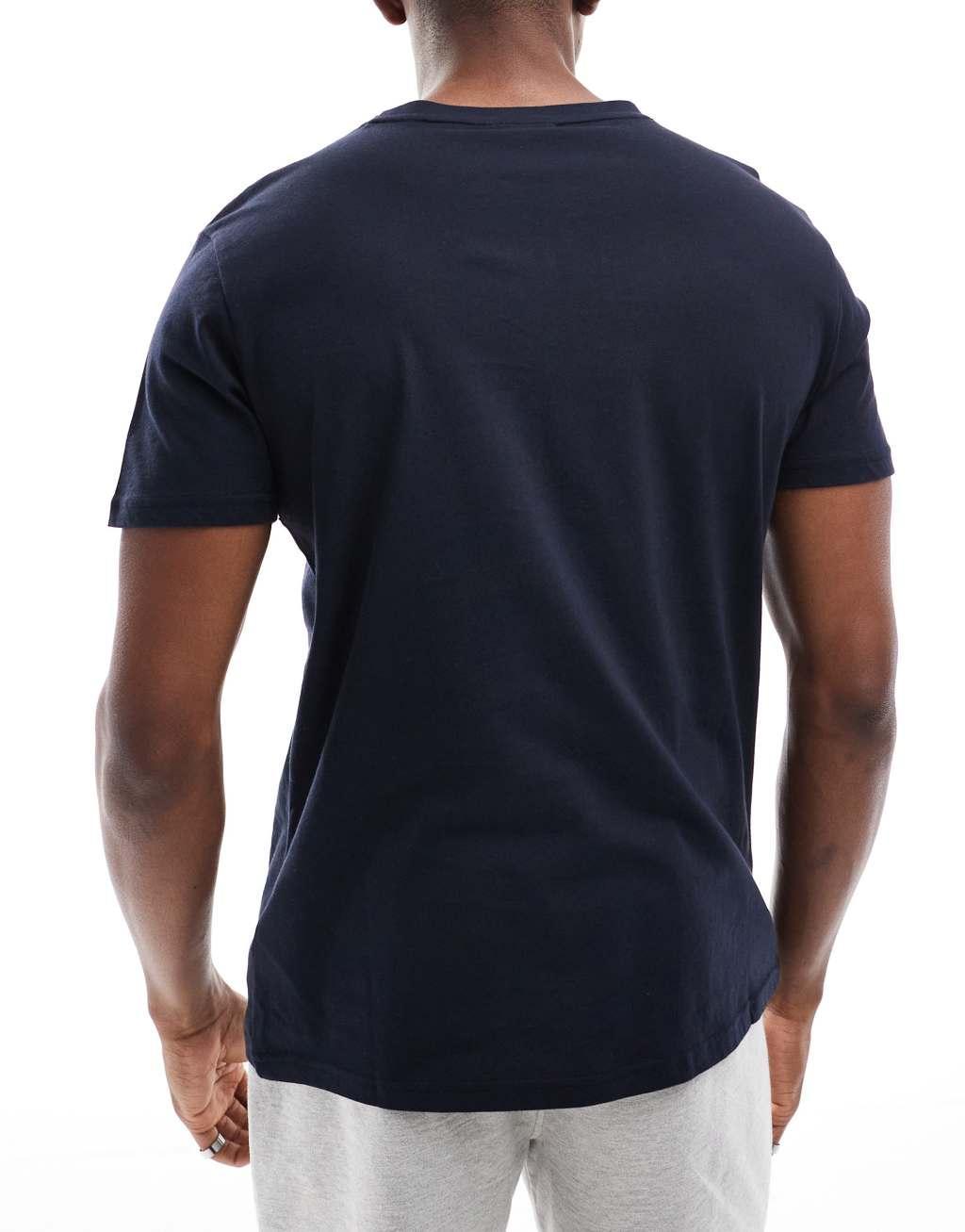 Tommy Hilfiger logo stripe lounge T-shirt in navy Product Image