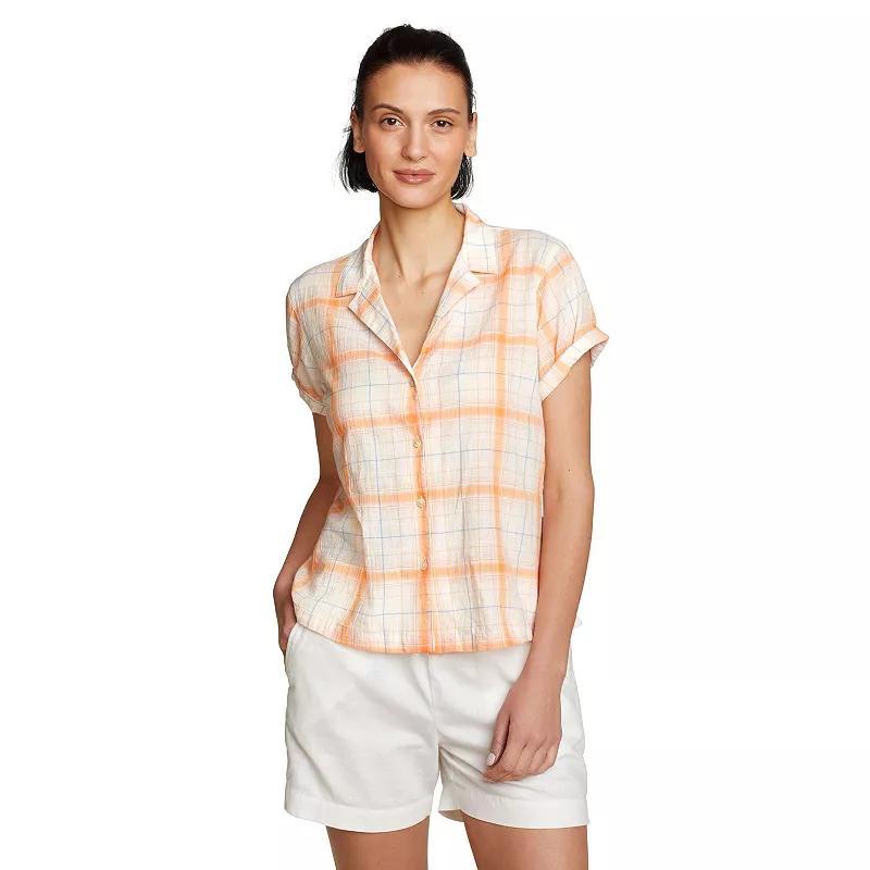 Womens Eddie Bauer Packable Camp Shirt White Product Image