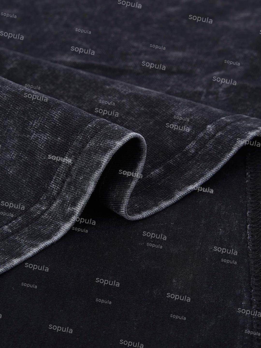 Men's Vintage Western Cowboy Graphic Acid Wash T-shirt Product Image