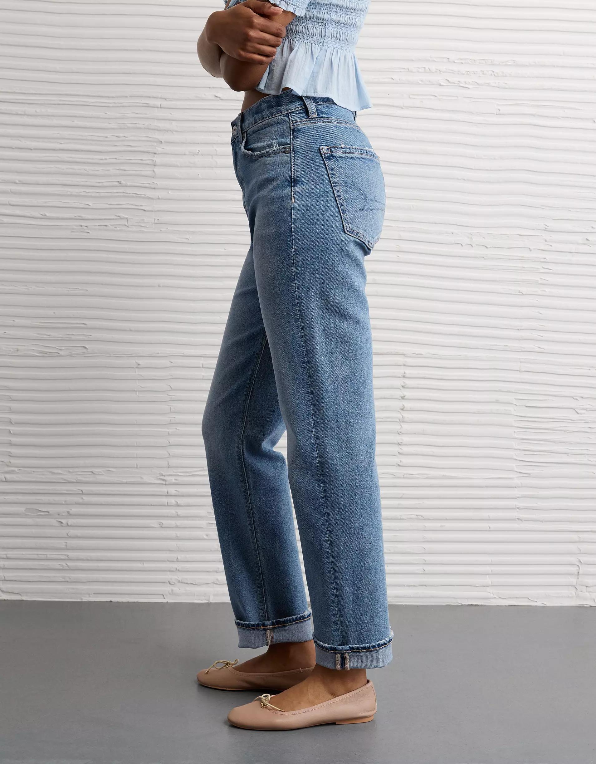 AE Stretch Super High-Waisted Ankle Straight Jean Product Image