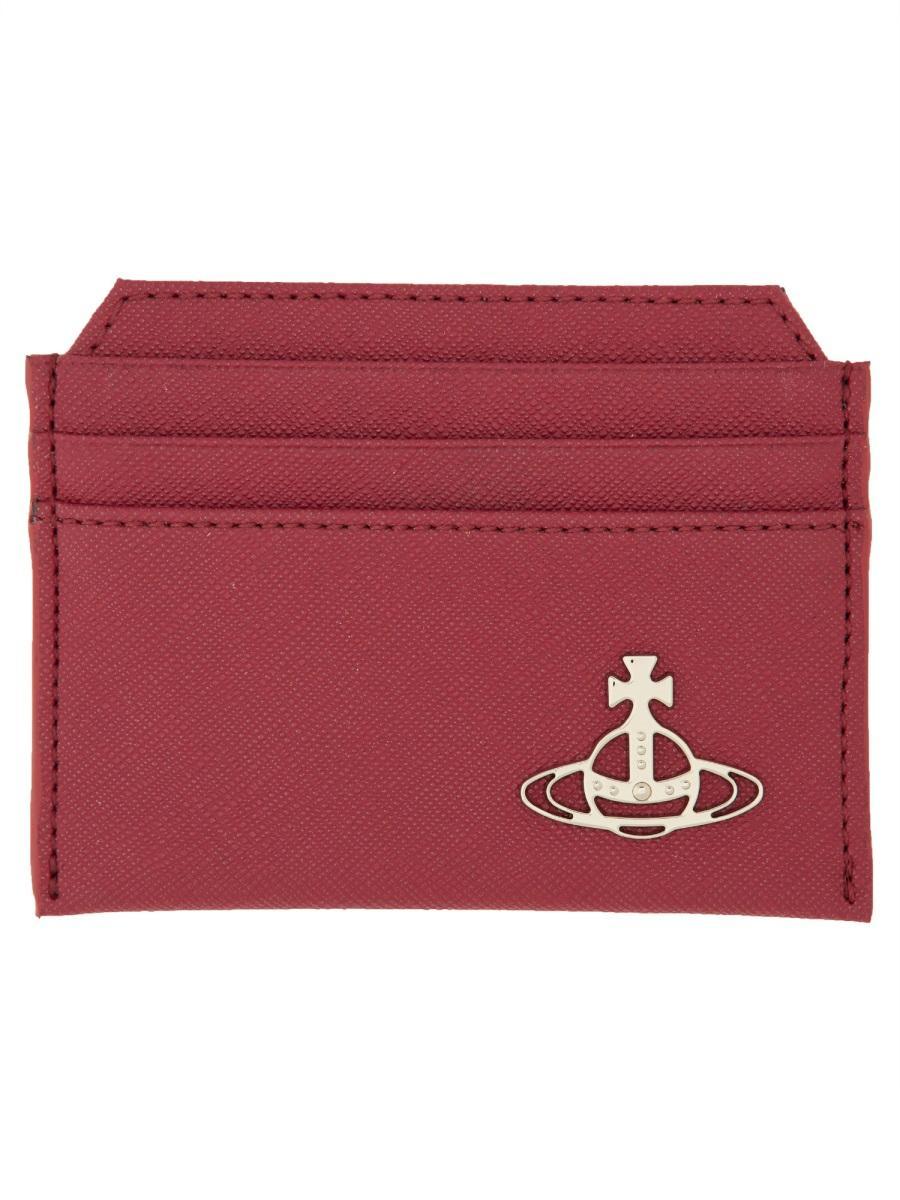 VIVIENNE WESTWOOD Orb Plaque Card Holder In Red Product Image