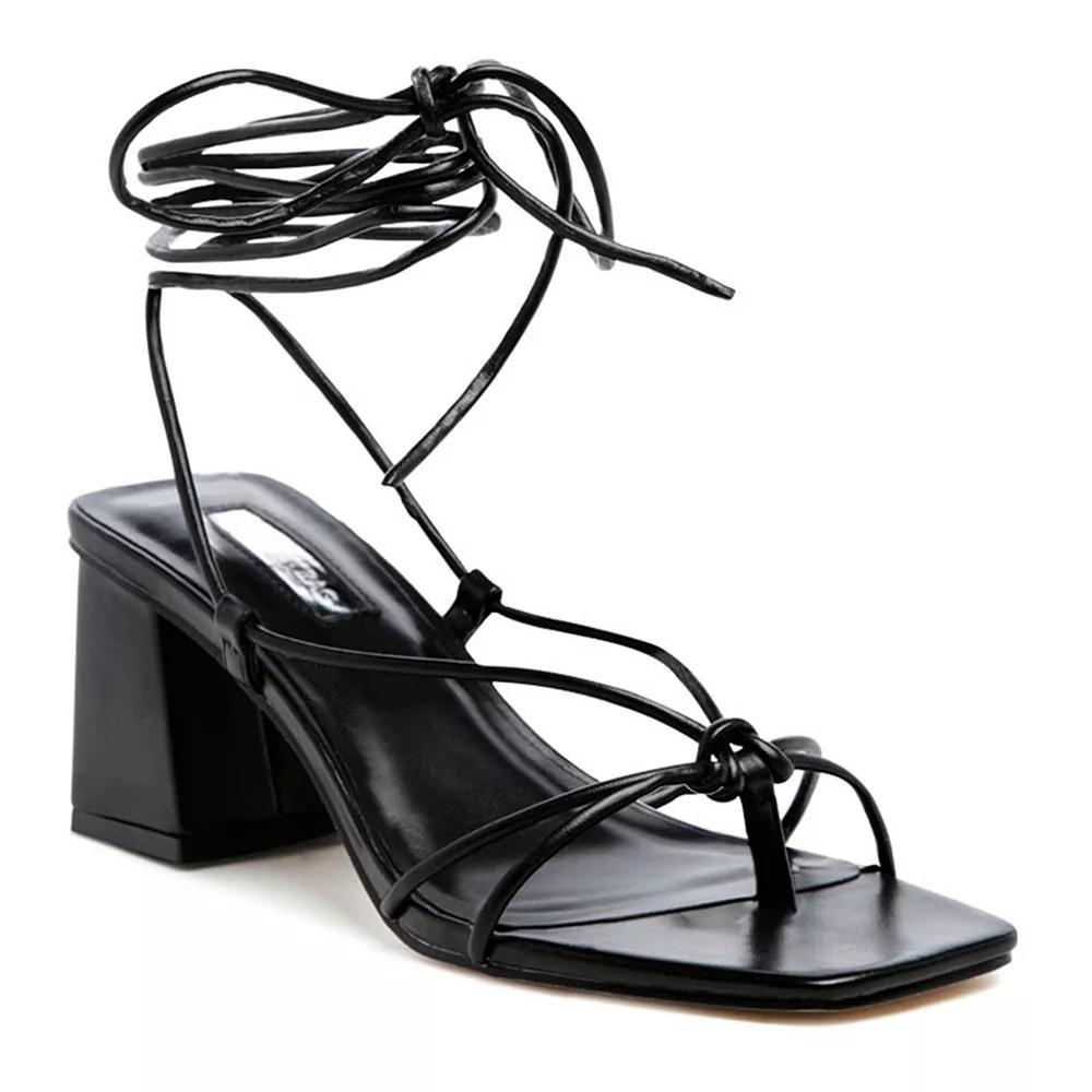 London Rag Spruce Women's Block Heel Sandals, Size: 10, Black Product Image