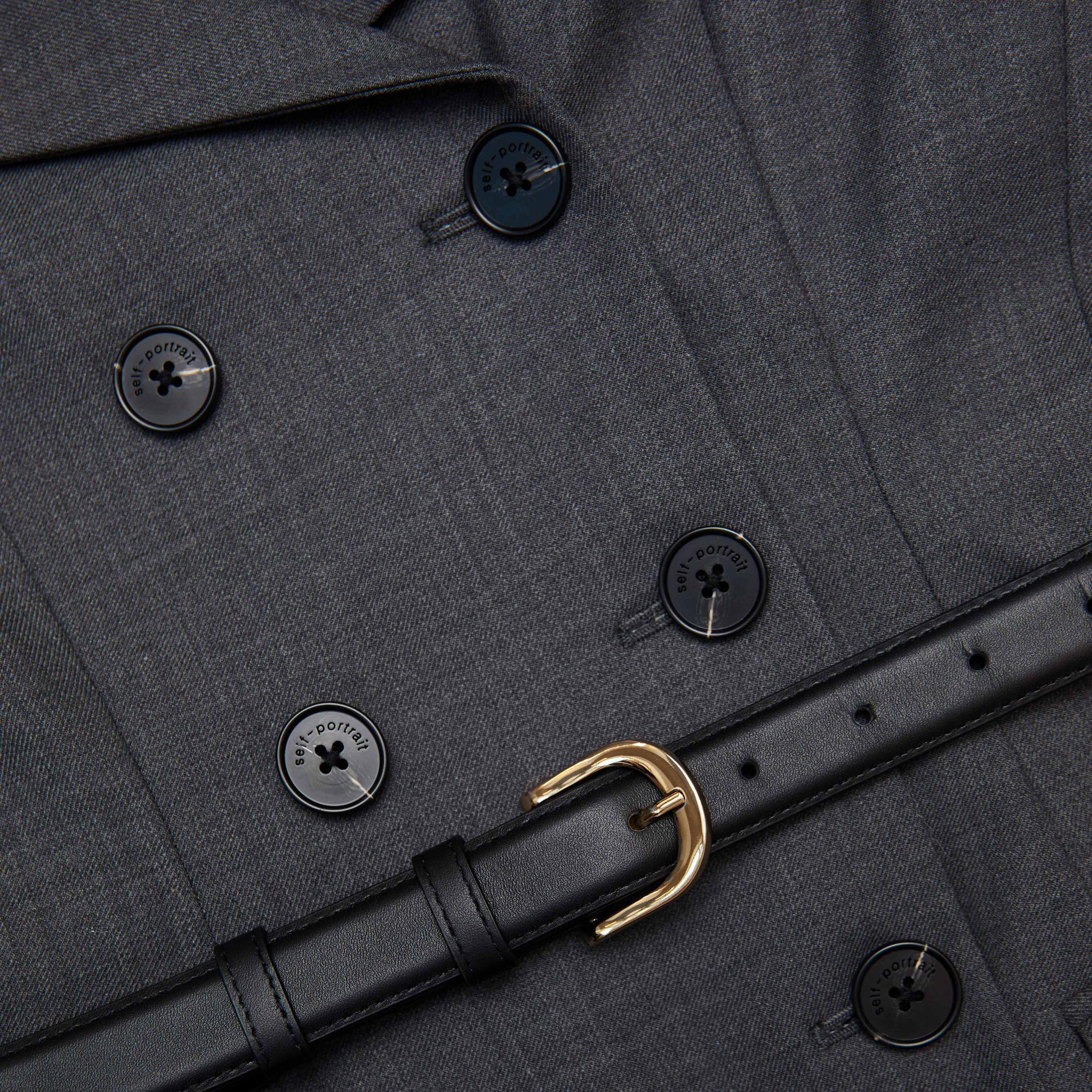 Grey Wool Tailored Midi Dress Product Image